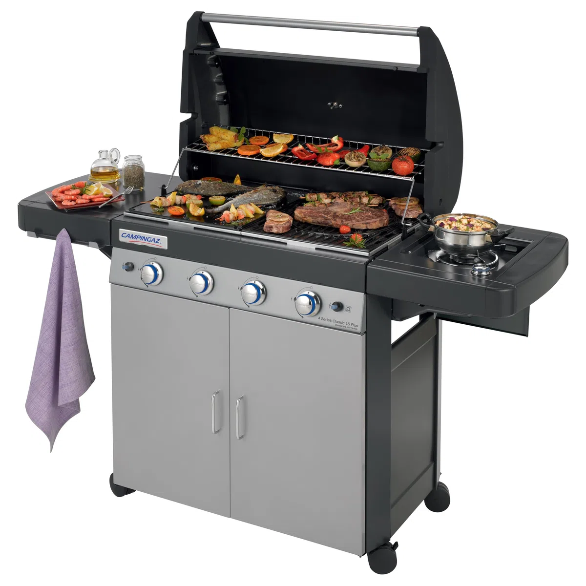 Campingaz 4 Series Classic LS Plus Gas Grill Barbecue 4 Bruciatori InstaClean Grigio 160.3x60x115.6 cm
