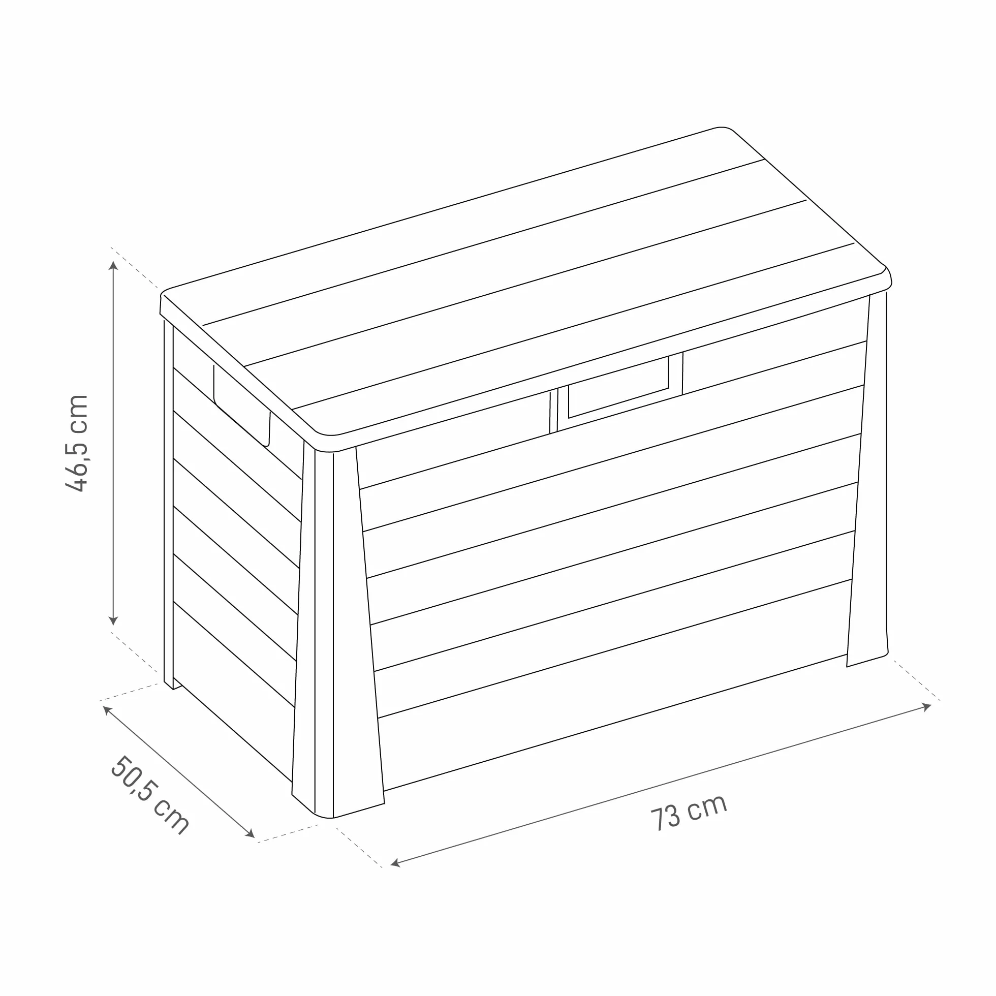 Toomax Compact Florida baule da esterno 120L 73x50,5x46,5h cm antracite effetto legno plastica UV