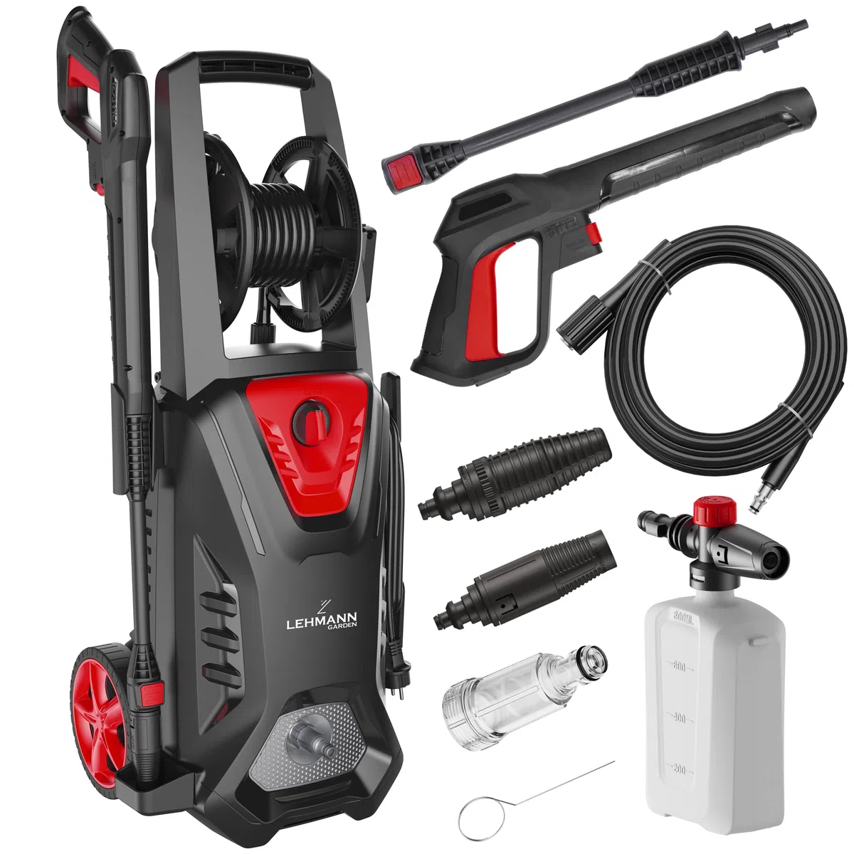 LEHMANN Missouri Idropulitrice ad Alta Pressione 2200 W 240 bar 480 l/h 10 m Lancia Schiuma Ugello Regolabile Turbo