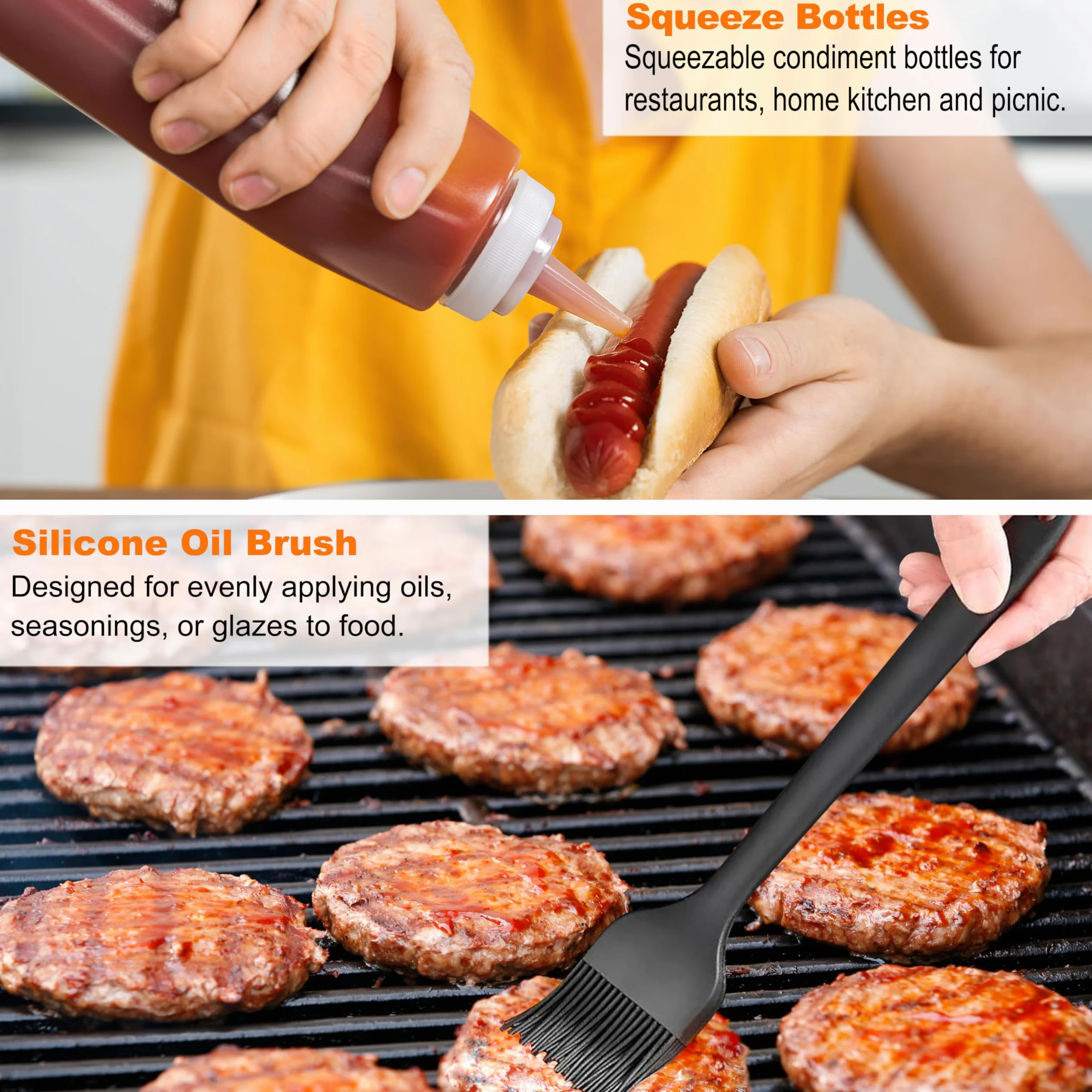 Grilljoy Set Barbecue Professionale in Acciaio Inox, Utensili per Griglia, Spatola per Piastre, Kit Smash Burger con Pressa per Hamburger in Ghisa, 28 Pezzi Accessori BBQ per Uomo