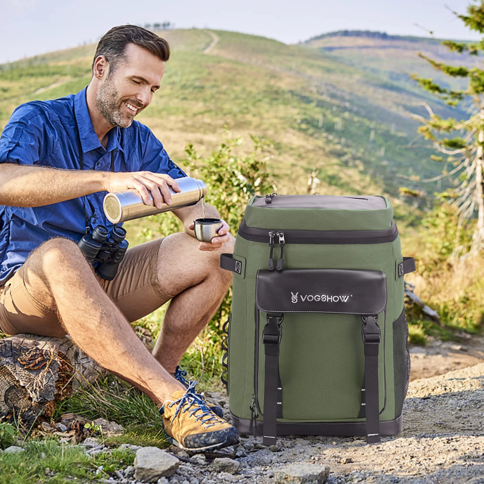 Vogshow Borsa Termica Grande Zaino Frigo 30 Litri Impermeabile per Campeggio