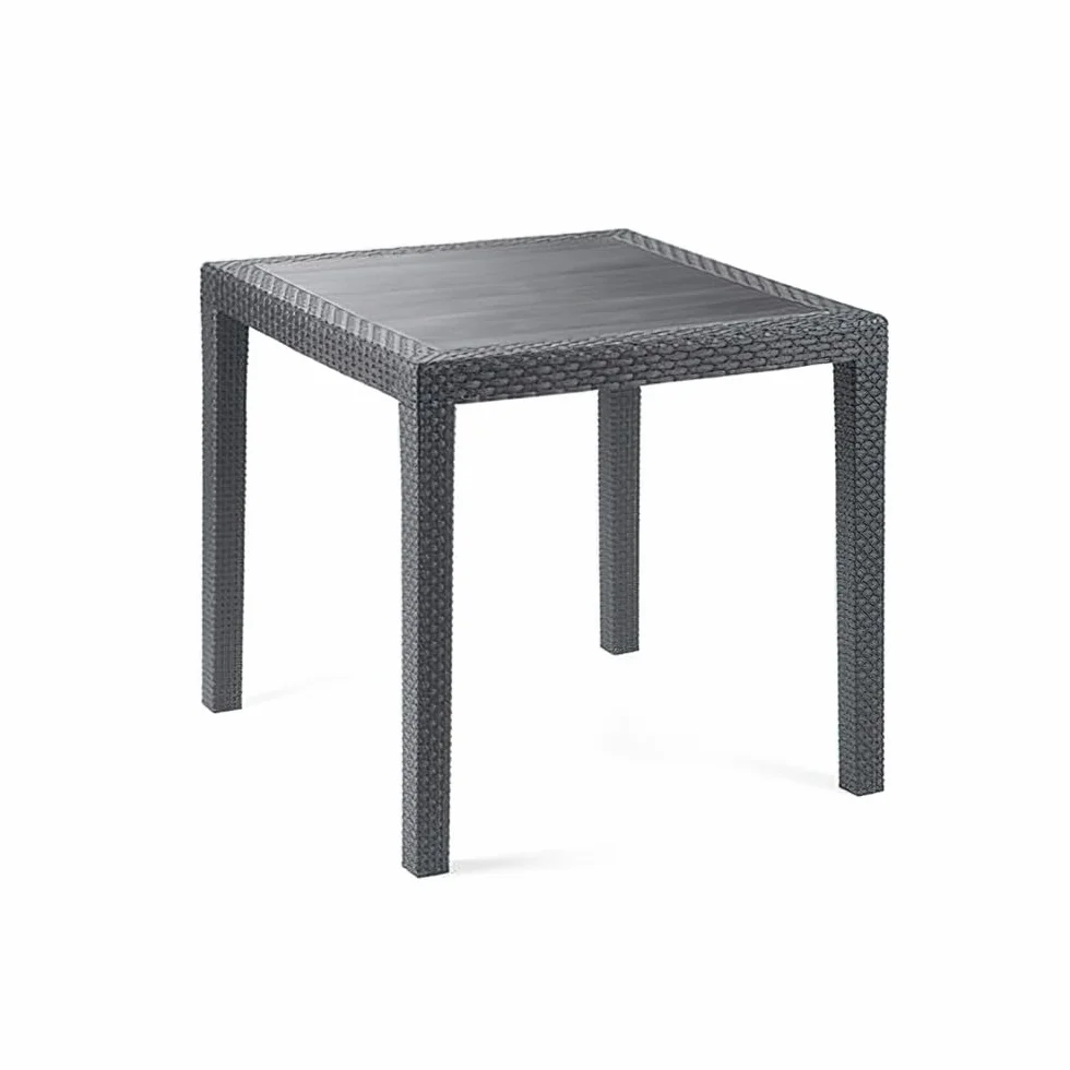 Tavolo da giardino con rivestimento ad effetto intrecciato KINGAN