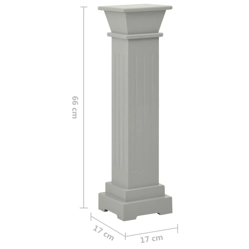 Piedistallo per Piante Quadrato 17x17x66 cm MDF Grigio 4.1kg