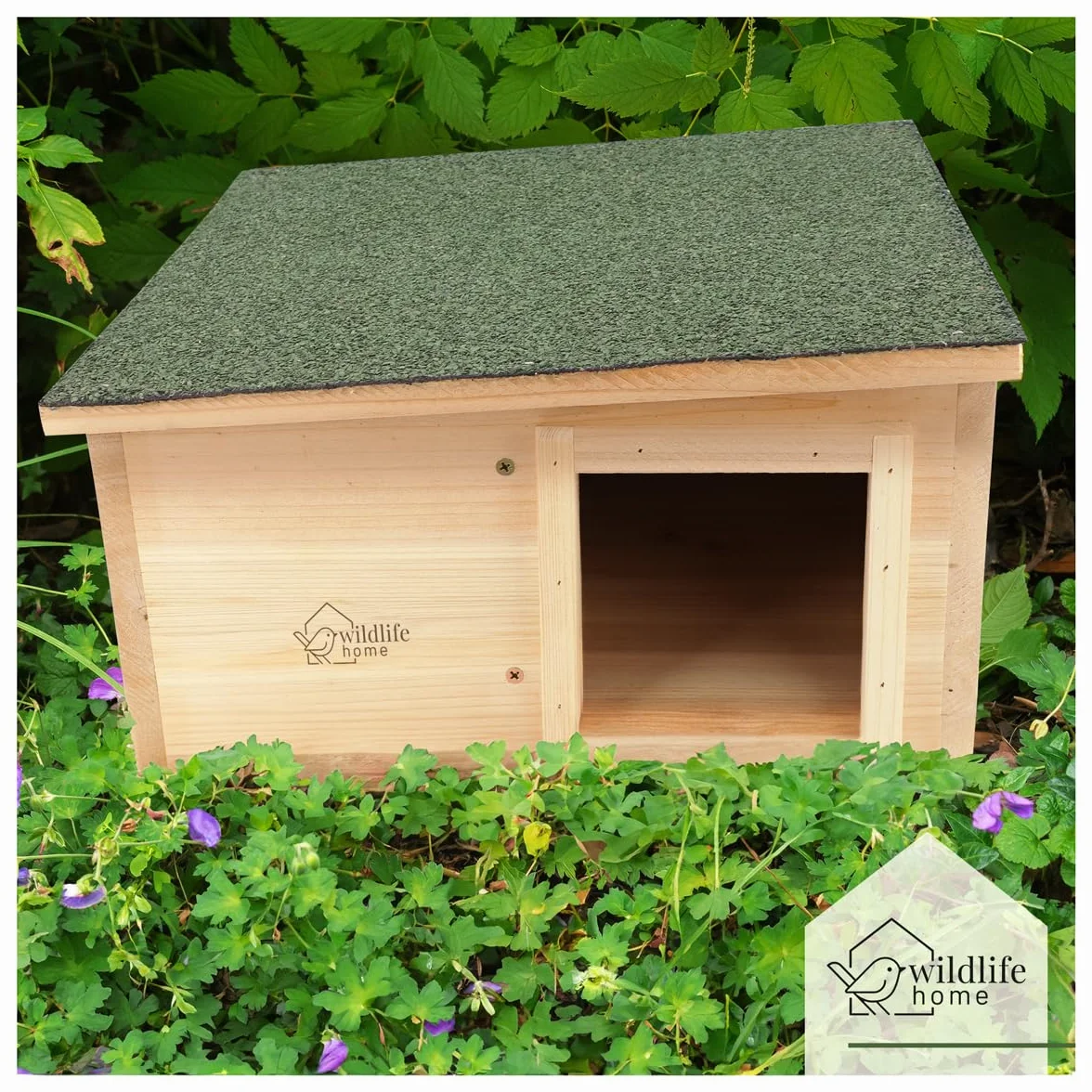 wildlife home Grande casetta per ricci invernale, con fondo in legno, resistente alle intemperie, XL, per il giardino, a prova di gatto