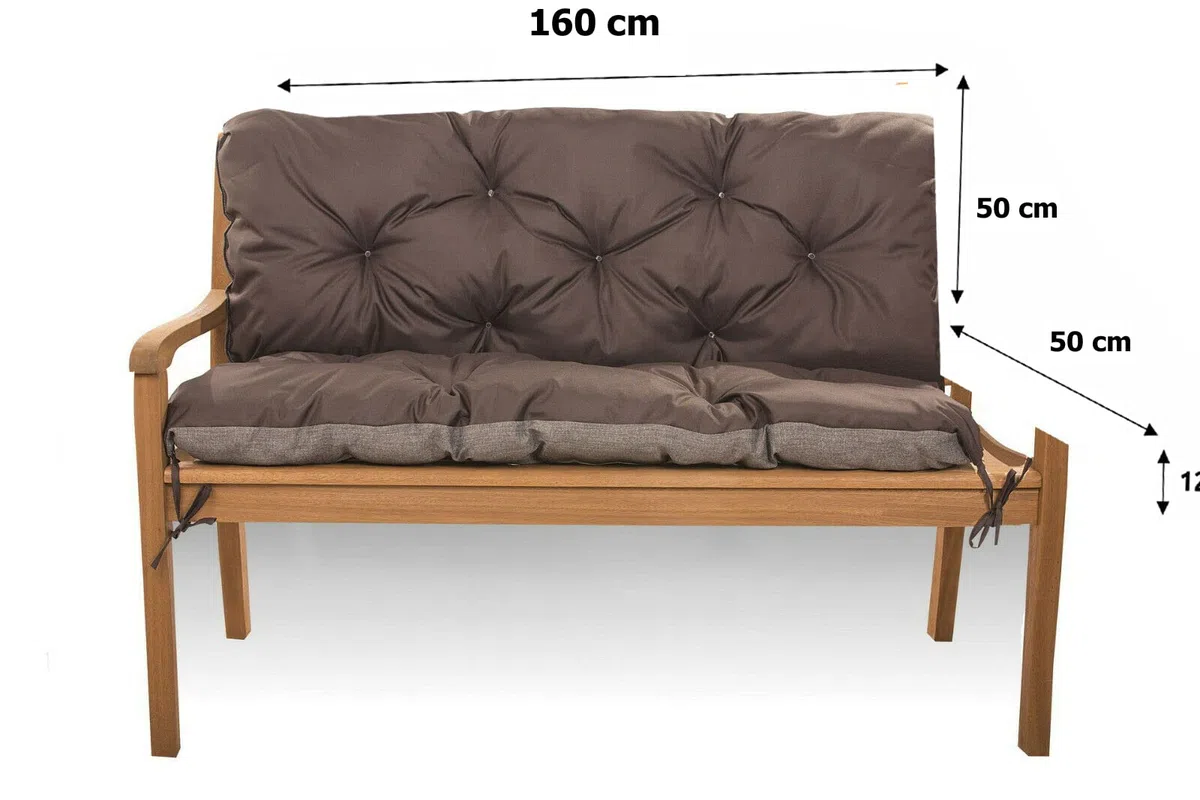 Hollywood Cuscino per Dondolo da Giardino 160x50x50 cm Marrone