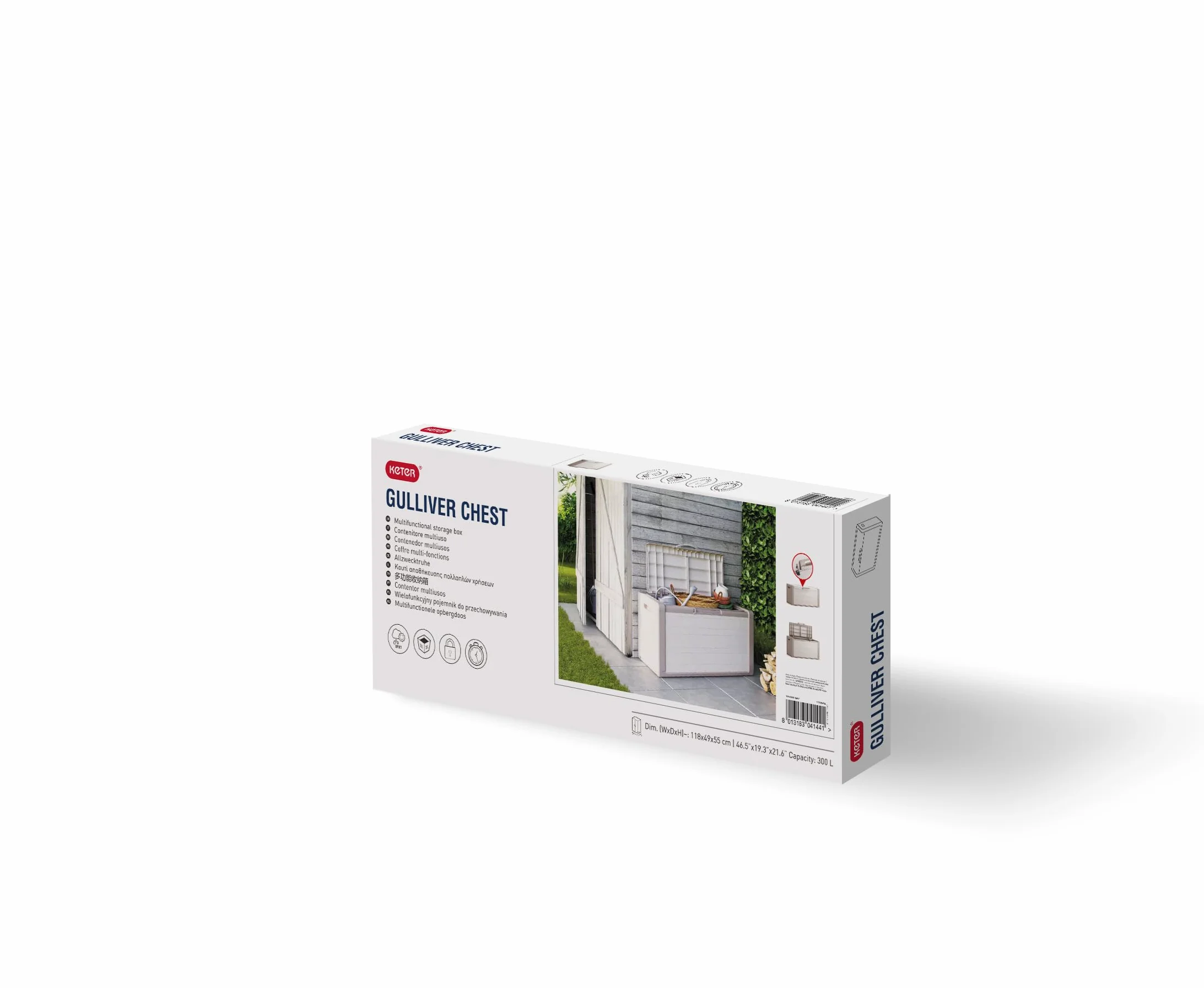 Keter Gulliver Chest - Cassone Multiuso Impermeabile Cert. Ipx1 - 118X49X55H Sabbia