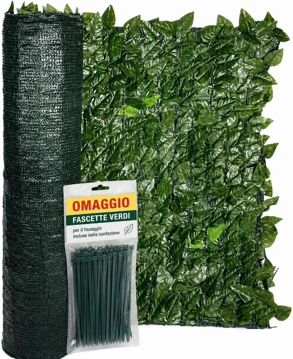 Siepe Artificiale Edera 1x3 m Rete Ombreggiante PVC Schermo Privacy Recinzioni Balconi Terrazze Giardino