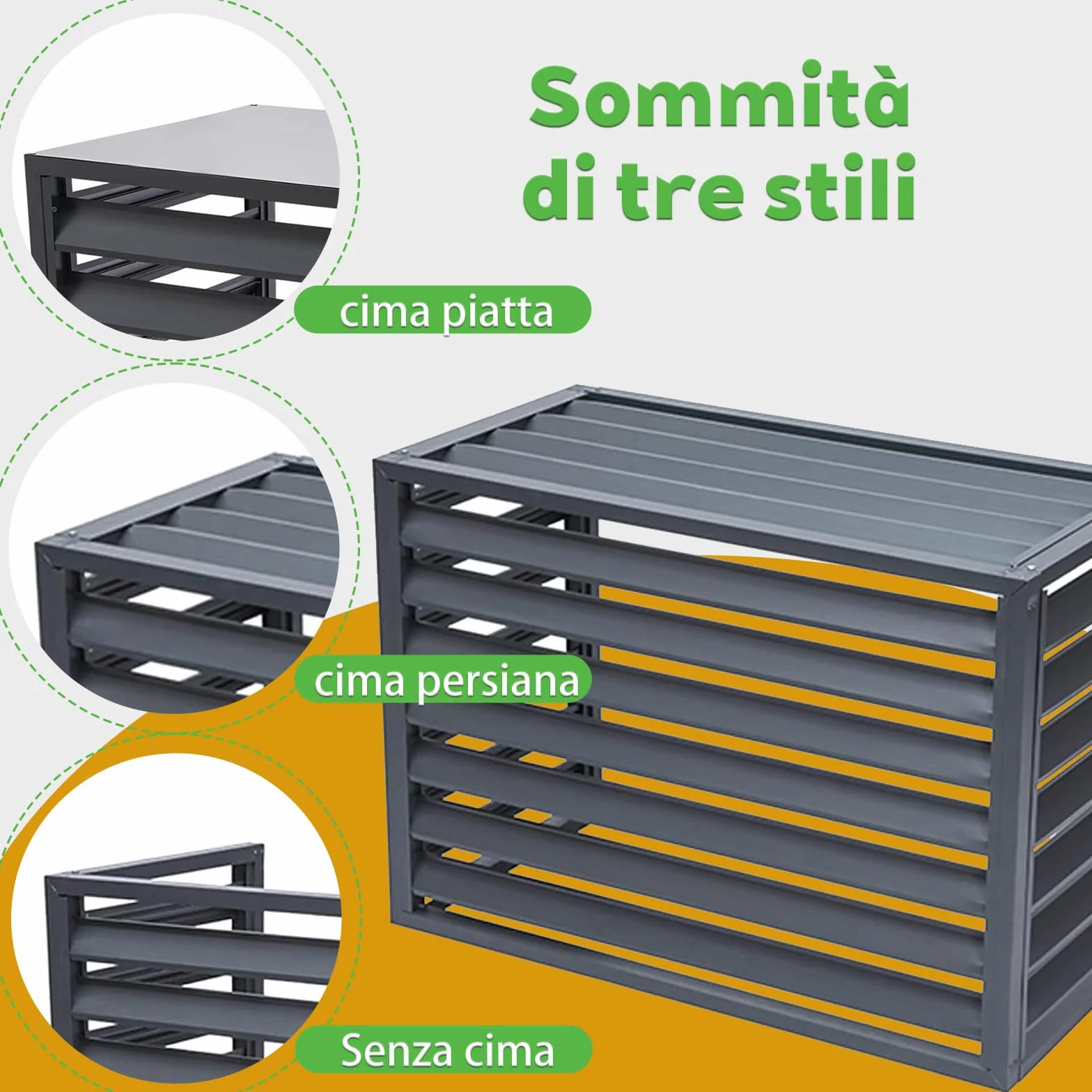 Dnowegas-Verniciatura Copertura pompa di calore da esterno Grigio Piano Sup 120×70×150(5P) Dissipazione Riduzione Rumore