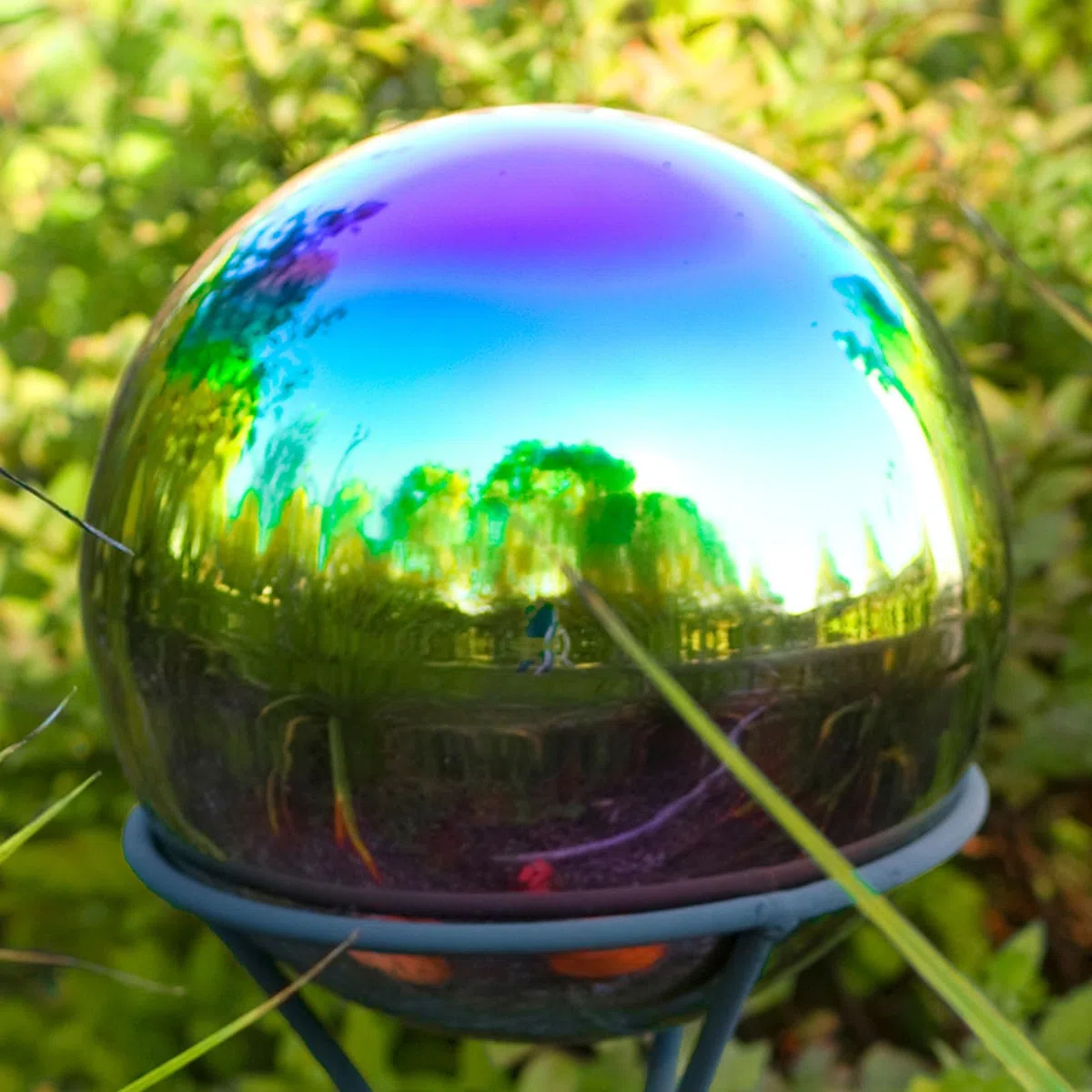 Sfera di osservazione arcobaleno 20 cm acciaio inossidabile specchio decorazione esterna