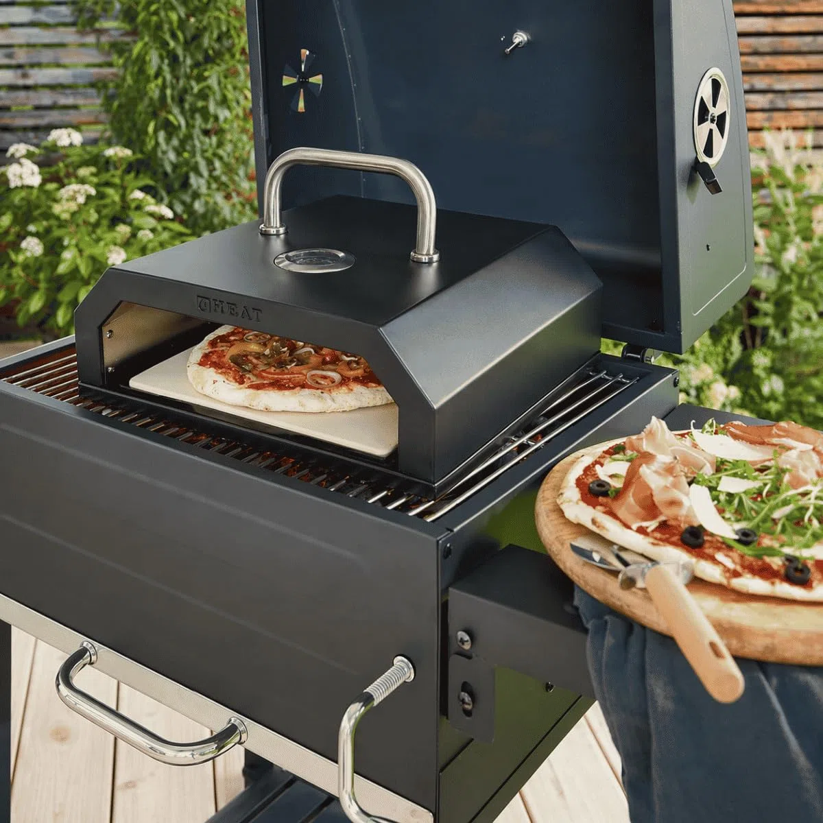 HEAT Eldhus Firebox pizza mobile acciaio al carbonio pietra pizza 35x45x12 cm