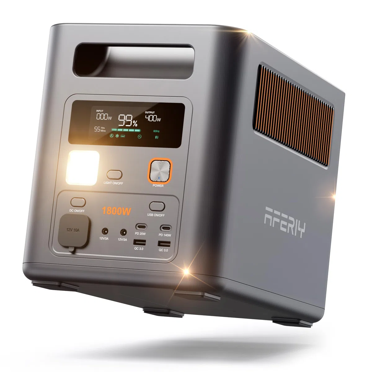 AFERIY P180 Pro Generatore Portatile 1800W, Batteria Espandibile 5120Wh, Ricarica Rapida 0-80% in 36min, BMS e UPS <10ms, Stazione Solare per Campeggio, Camper e Interruzioni Corrente