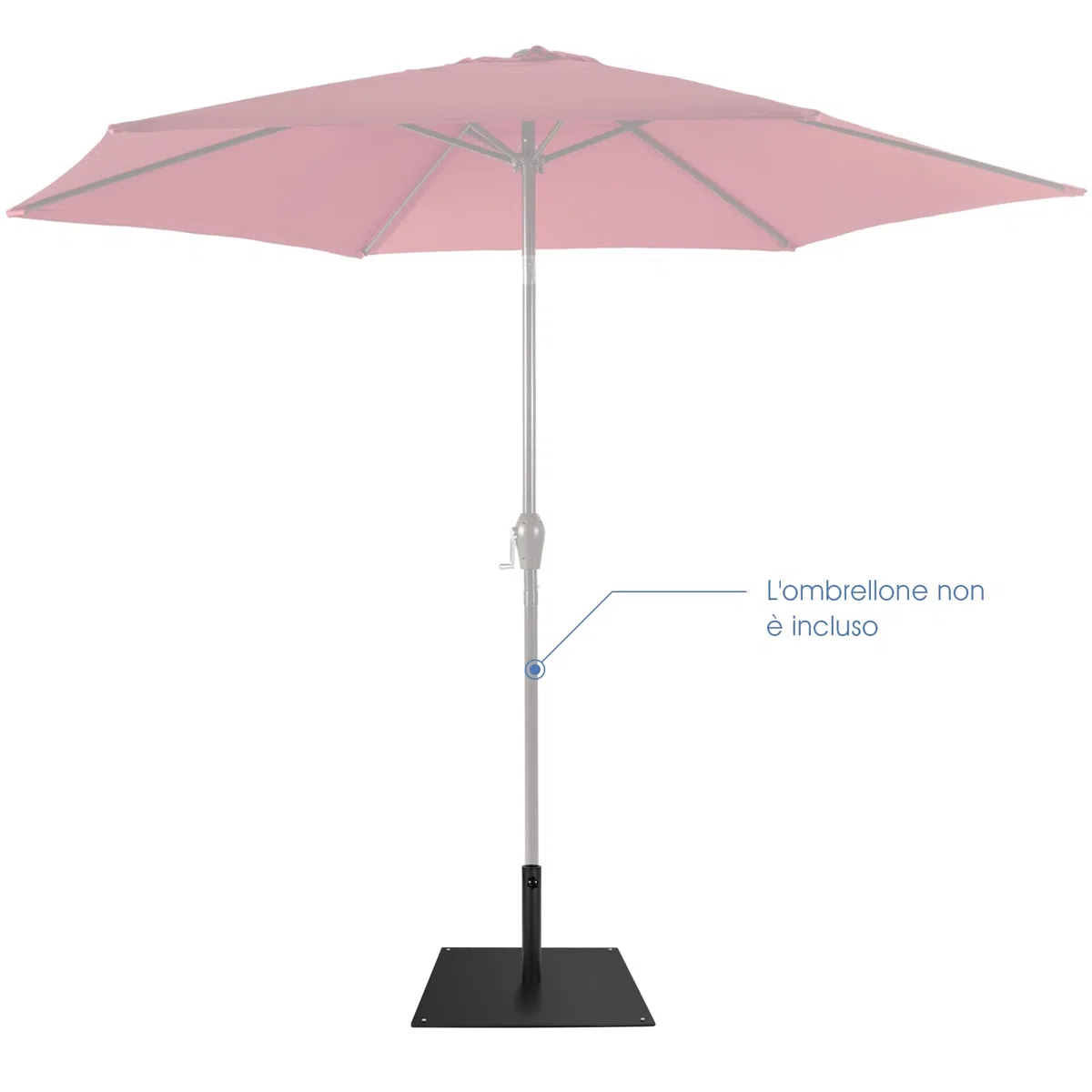 COSTWAY Base per Ombrellone Quadrata 50 cm, 16 kg con 4 Piedini Regolabili, Adattatori da 4cm/5cm, Supporto Ombrellone Installazione Veloce, per Patio Piscina (Nero)