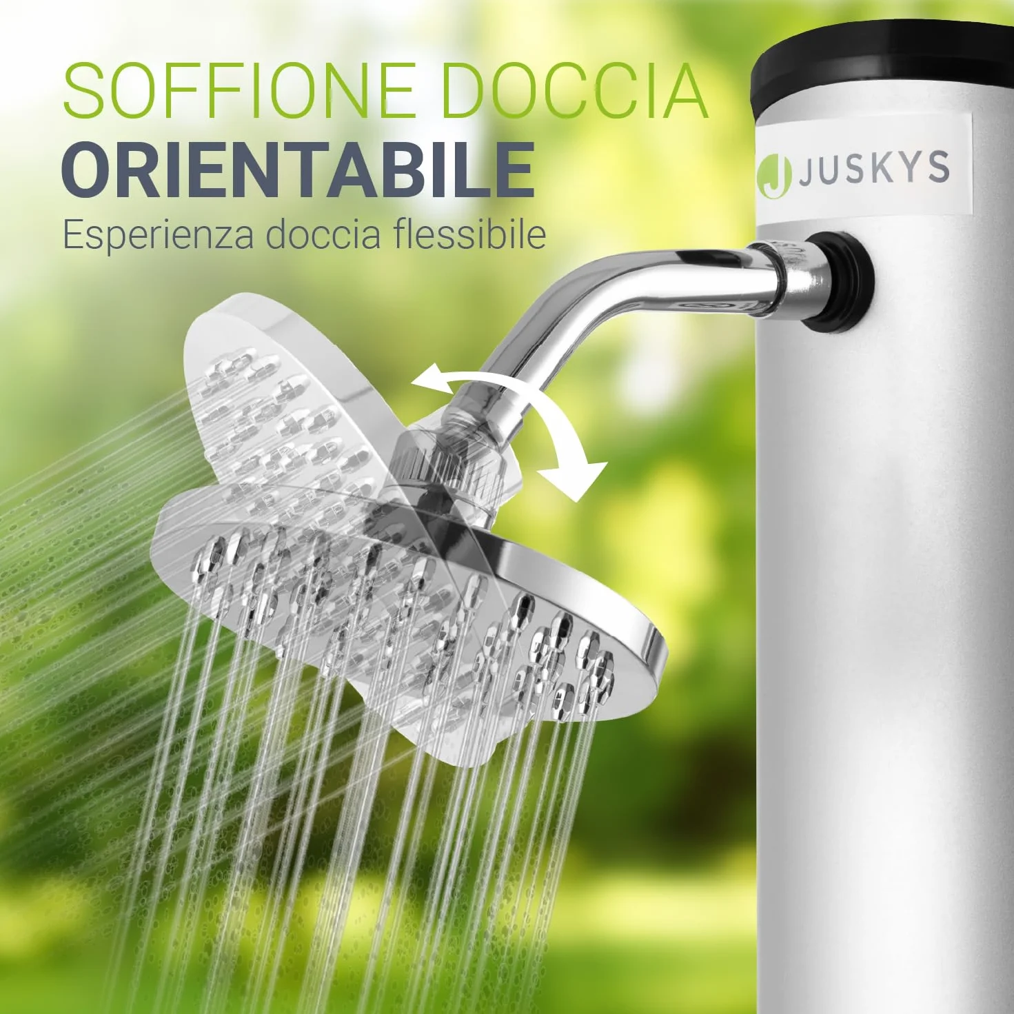 Juskys Doccia Solare Victoria 20/35 / 40 Litri - Fino a 60°C – con doccetta Girevole, Doccia per i Piedi e Collegamento per Tubo da Giardino Doccia da Giardino Doccia Esterna