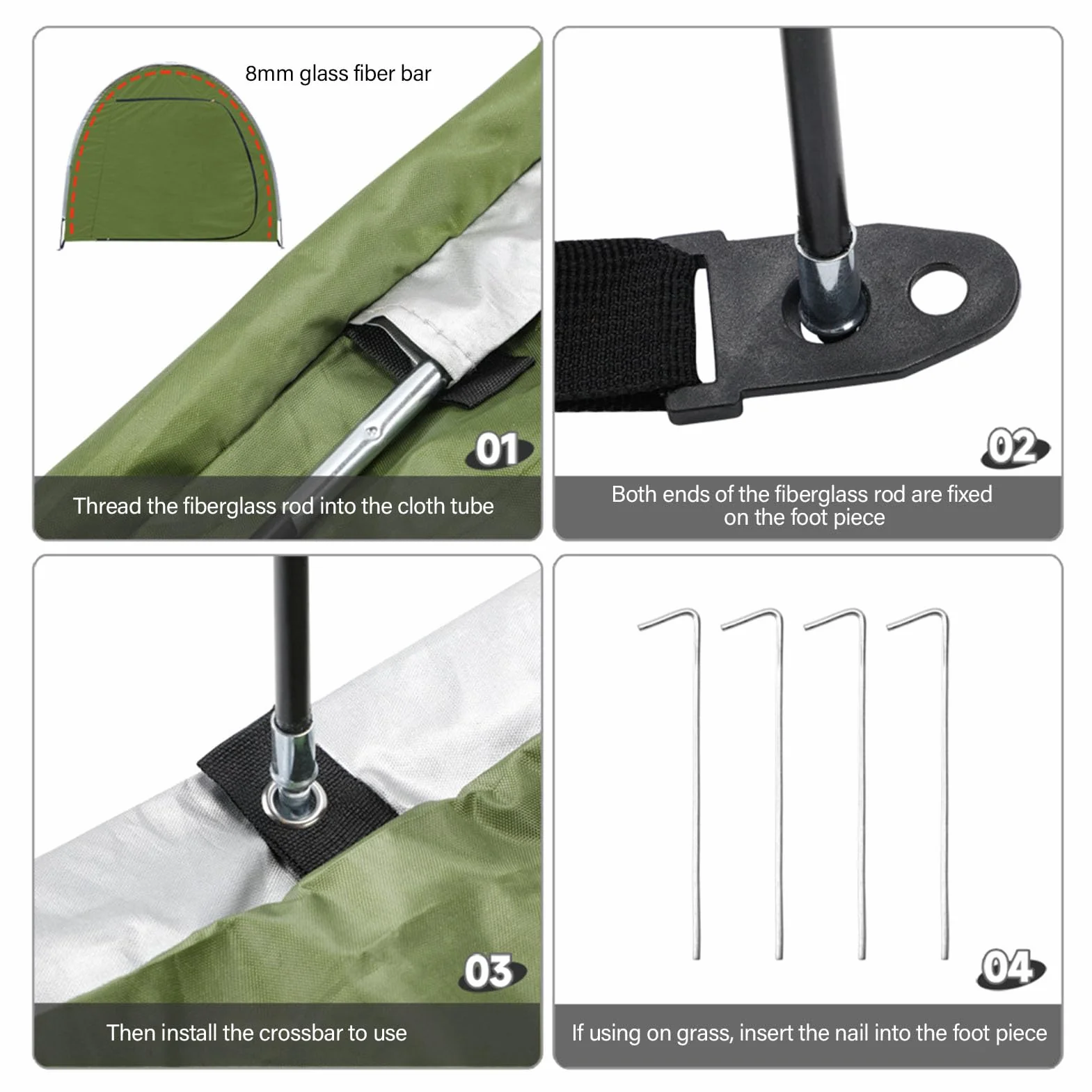 Capanno per Biciclette, Tenda Copri-Bici da Esterno Impermeabile con Porta Zippata, Rifugio Portatile in Tessuto Oxford 210D Resistente ai Raggi UV per Biciclette, Motociclette e A (OD Verde)