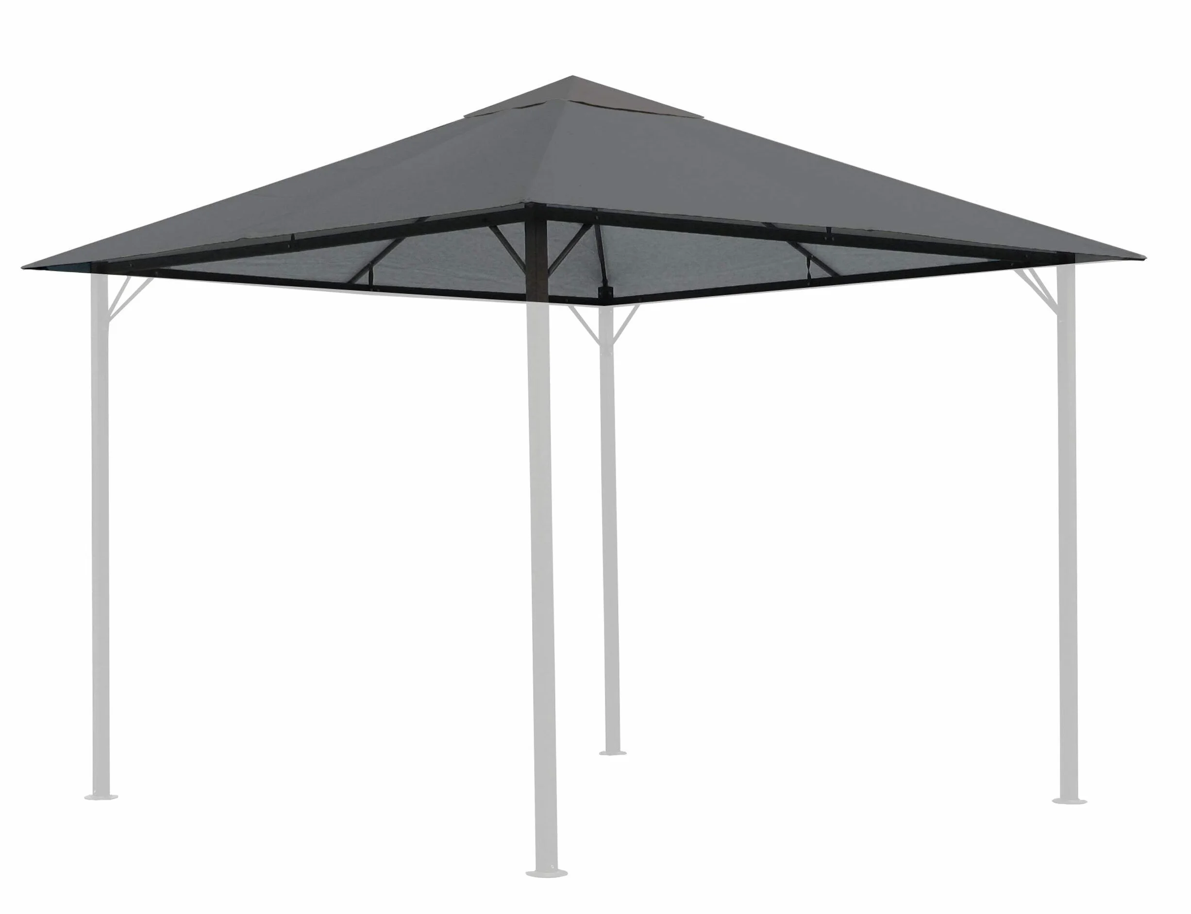 QUICK STAR Tetto di Ricambio per Gazebo Grigio 3x3 m