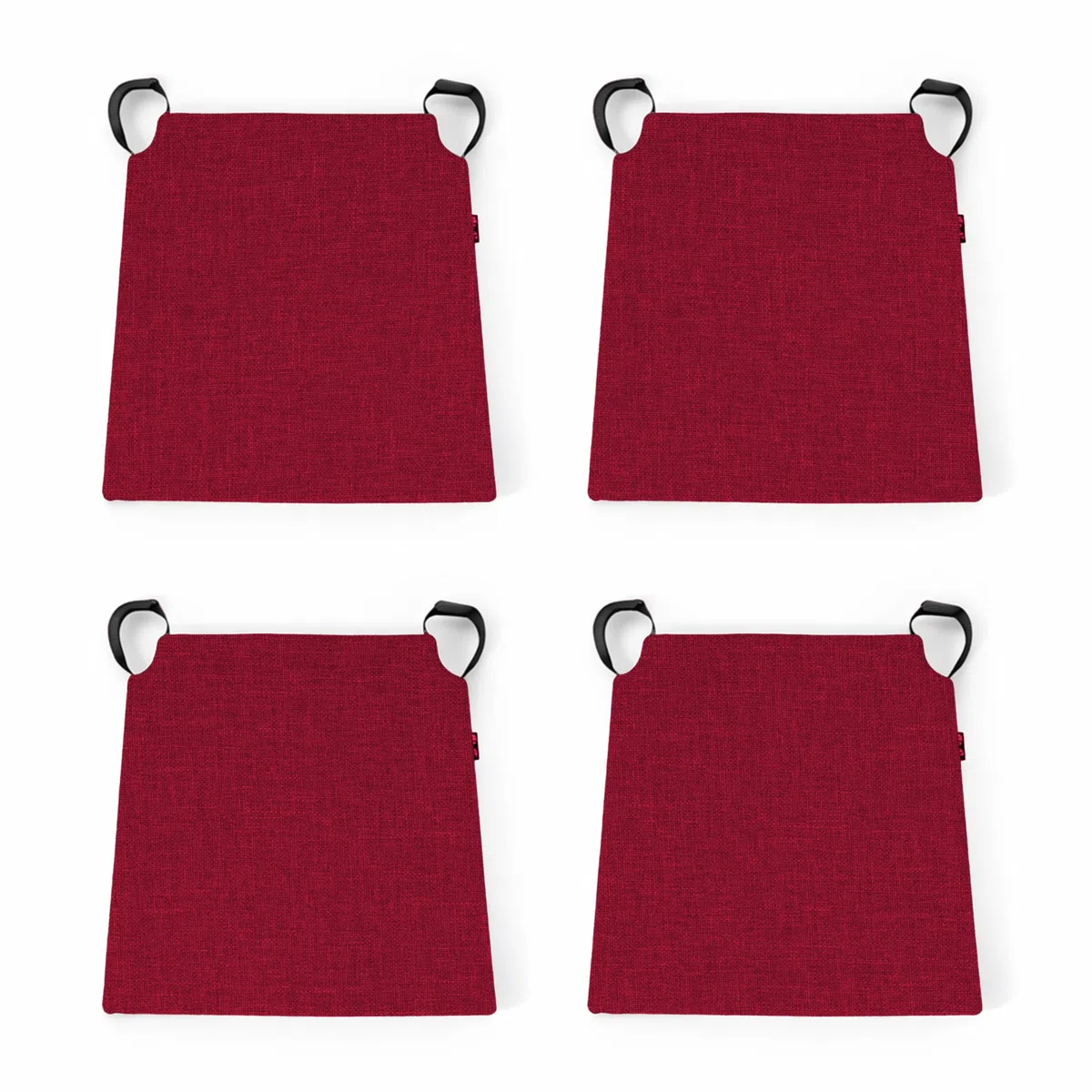 POKAR Set di 4 Cuscini per Sedia 41x35x40 cm con Chiusura Velcro Bordeaux OEKO-TEX