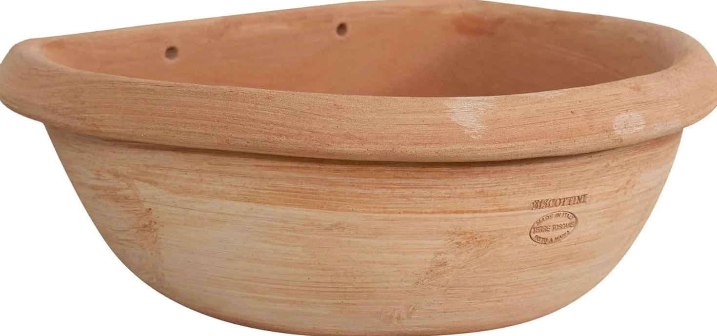 Biscottini Vasca per Fontana da giardino in terracotta Fontanella a muro da esterno Fontana da parete Made in Italy lavabo Decorazione muro