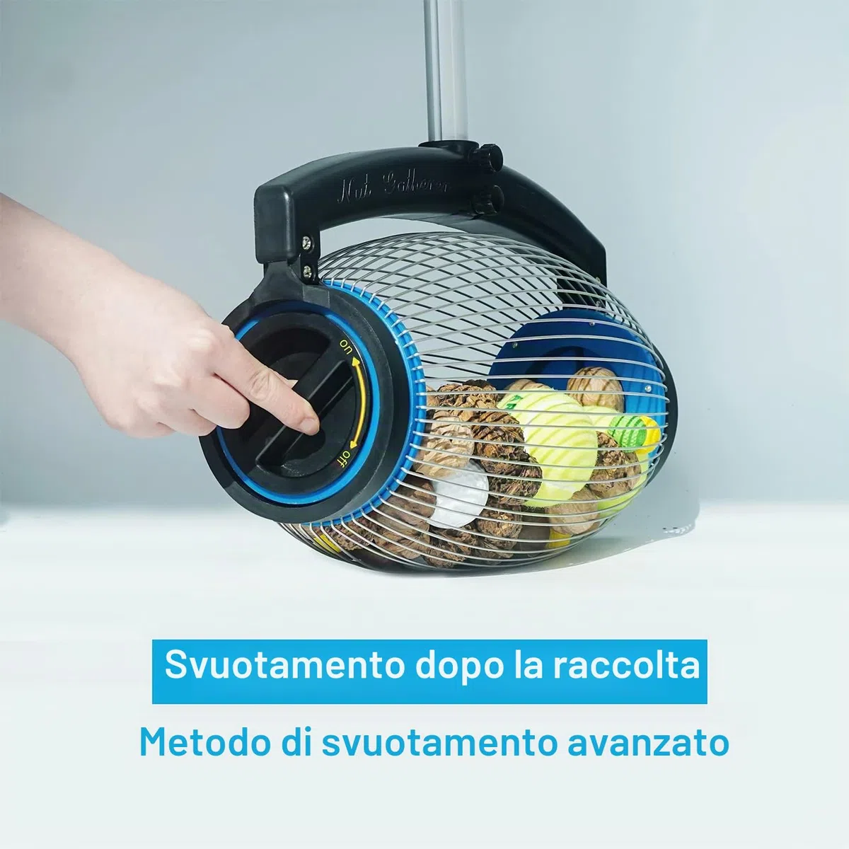 zozen Raccolta/Raccoglitore di Noci, Coperchio Laterale per Aprire Il Design,Noci di Hickory, Palle a Punta, Golf, Oggetti da 2,5 cm a 6,5 cm; 1,4 m (Grande)