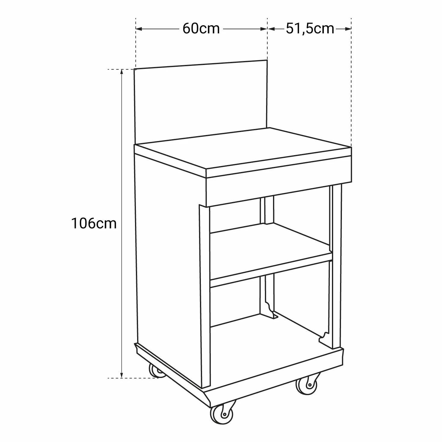 Cook’in Garden FIDGI Carrello Desserte Piano Lavoro Compatibile Barbecue Gas FIDGI 3 4 Mobile su rotelle Nero