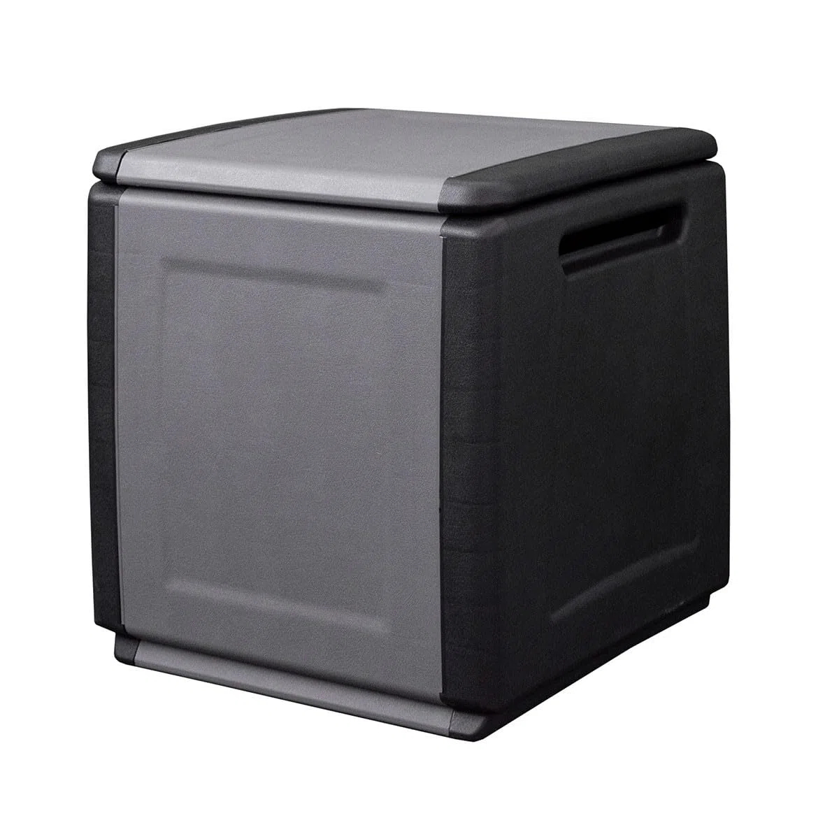 INTEC - Cassapanca portaoggetti 130L grigio/nero 54 x 53 x 57 cm manici di trasporto in polipropilene