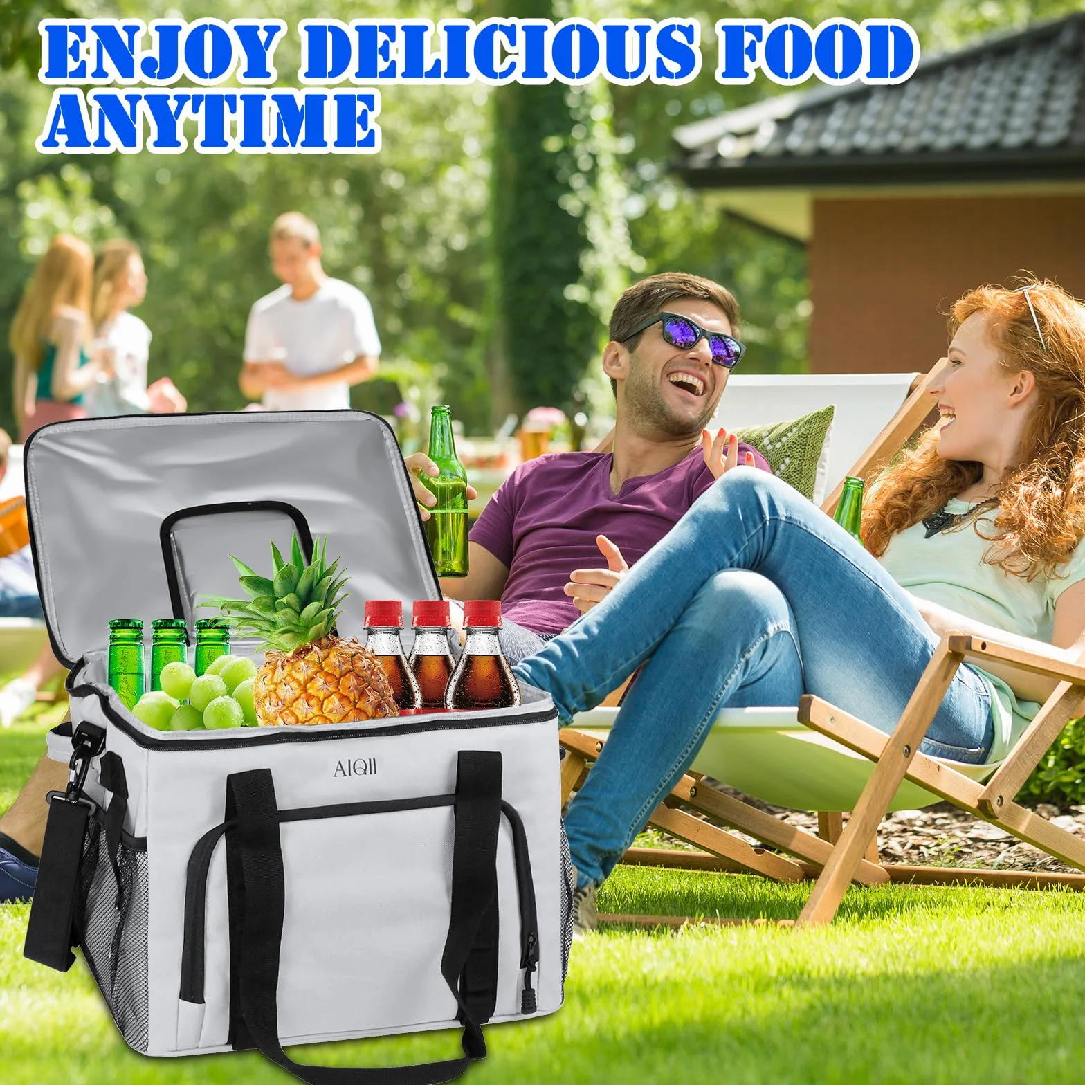 Borsa termica pieghevole impermeabile 36 l per bevande picnic campeggio escursioni spiaggia
