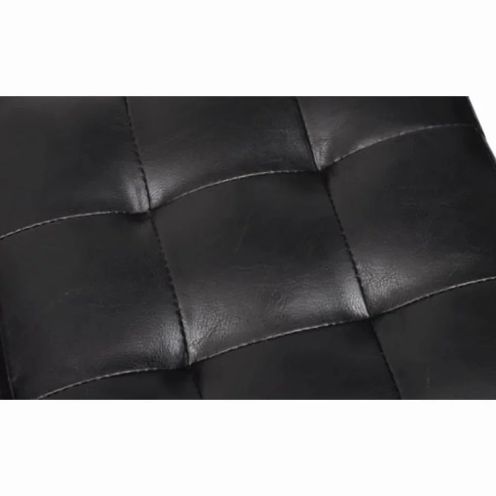 vidaXL Pouf a Cubo Nero in Pelle Artificiale Eco Poggiapiedi Imbottito