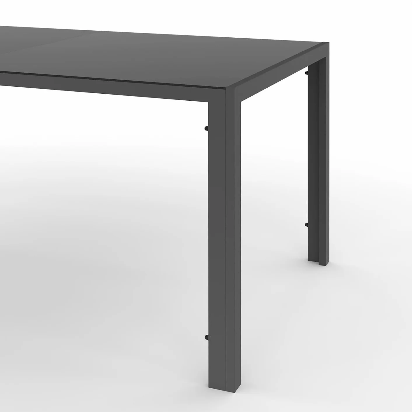 Set di mobili da Giardino Madrid Tavolo 150 CM e 6 sedie impilabili Grigio Antracite