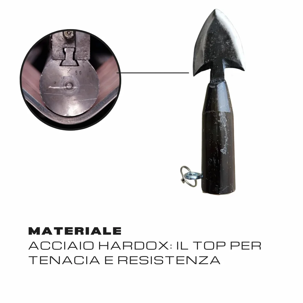 Vanghetto per Tartufi Professionale con Punta in Acciaio Temprato I Manico in Legno Verniciato I Completo di Cinturino in Nylon per il Trasporto a Tracolla (LANCIA GRANDE)
