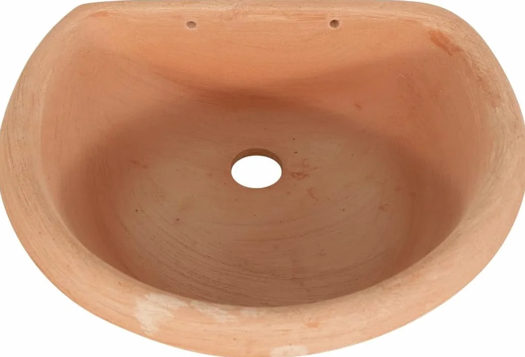 Biscottini Vasca per Fontana da giardino in terracotta Fontanella a muro da esterno Fontana da parete Made in Italy lavabo Decorazione muro