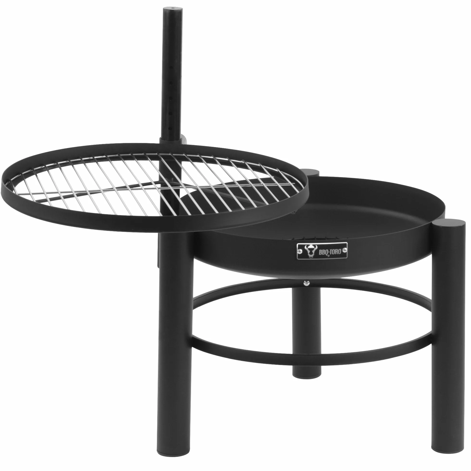 BBQ-Toro Braciere con griglia Ø 50 cm, 2in1, regolabile in altezza, a carbone, da esterno