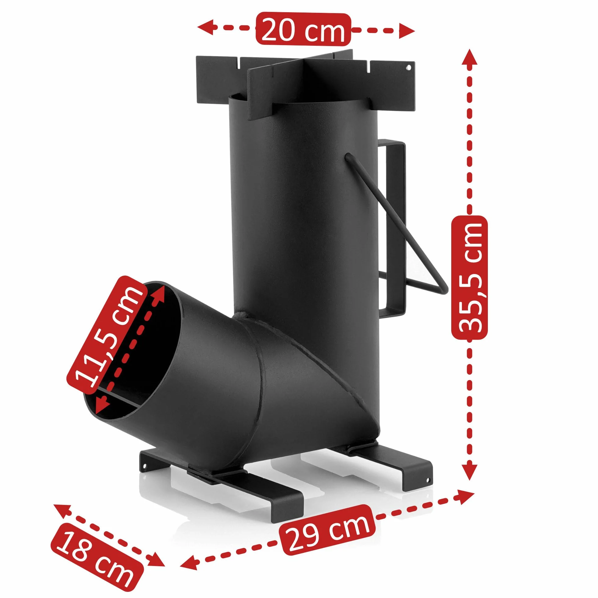 BBQ-Toro - Stufa a razzo #6, Rocket Stove in acciaio spesso 1,5 mm, per forno olandese, padelle e molto altro ancora