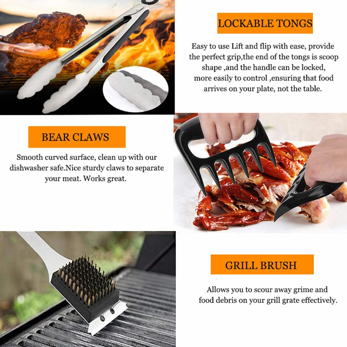 MUJUZE Set Barbecue Uomo Regalo, Kit Barbecue Accessori BBQ Professionale in Acciaio Inox,BBQ Set Accessori,Utensili barbecue per All'aperto Campeggio