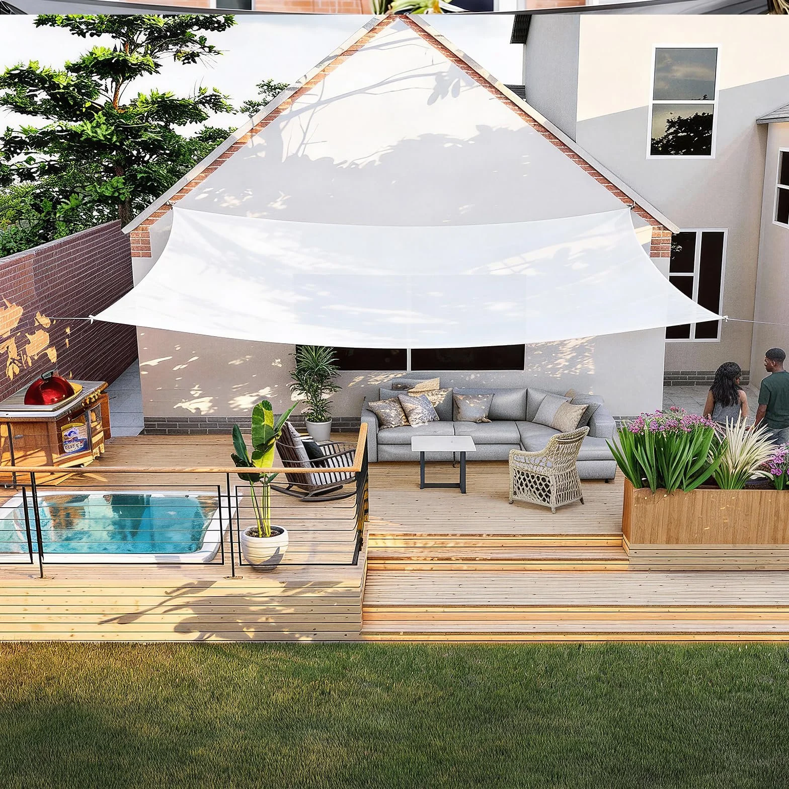 HAIKUS Vela Ombreggiante 3x4 Traspirante Tenda da Sole 400x300 Bianca