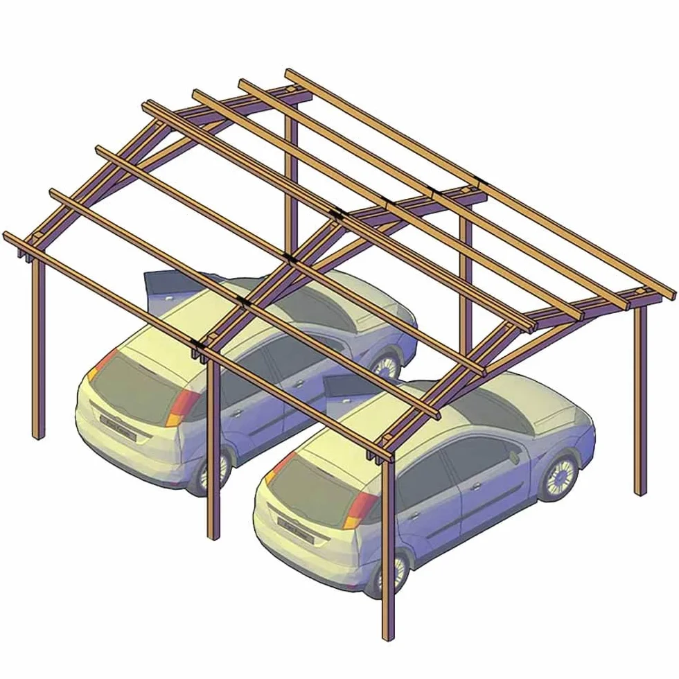 Pergola Carport in legno 400x550 cm pino impregnato Made in Italy