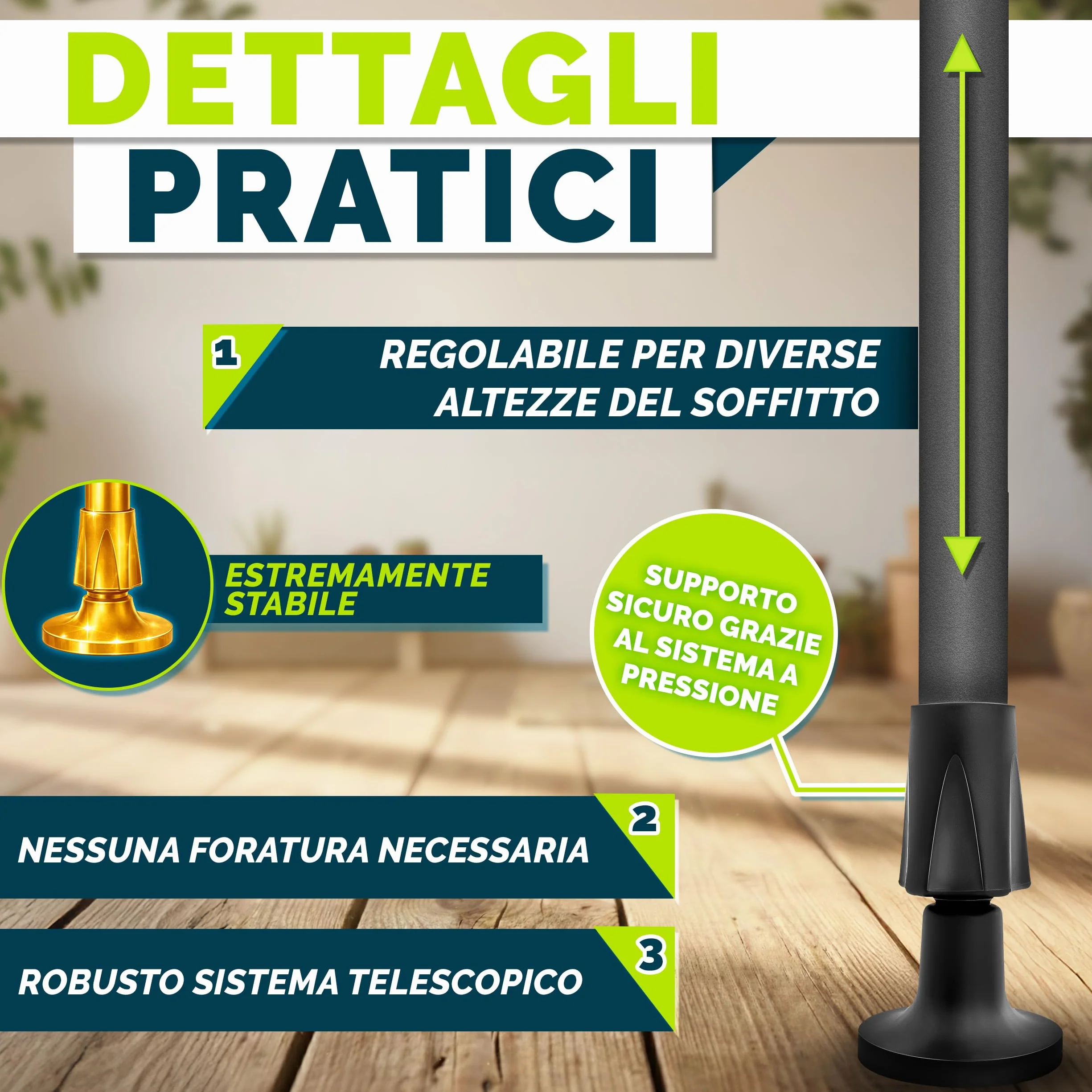 Tillvex Tenda da sole verticale per esterni 200 x 310 cm Taupe con manovella frangivista estraibile opaca balcone terrazza resistente intemperie