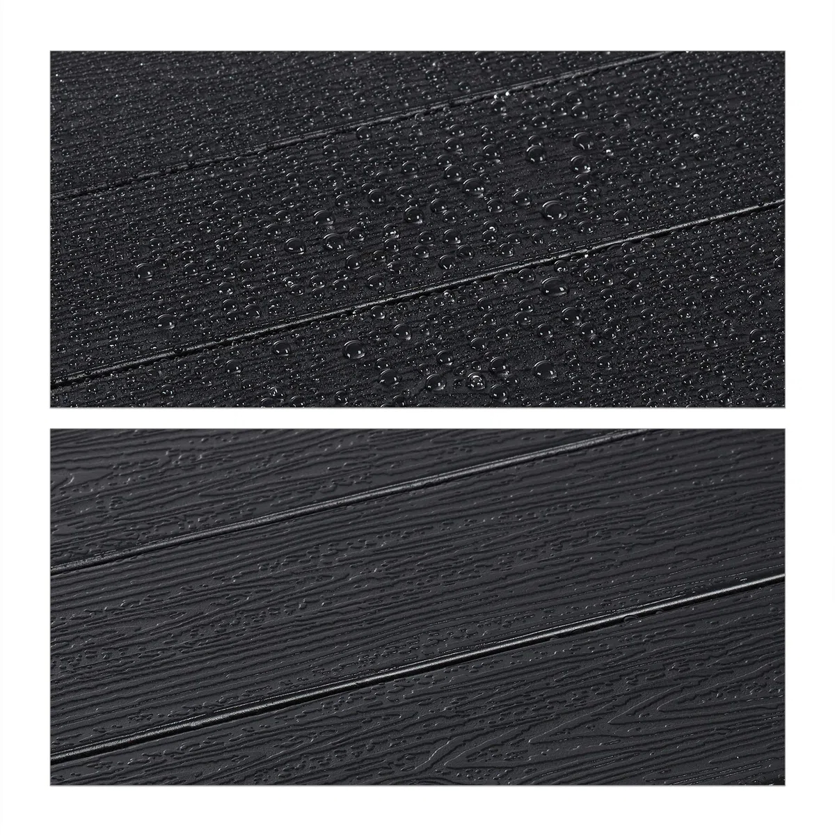 Relaxdays Tavolino Pieghevole per Balcone, 3 Altezze Regolabili, 59,5x36 cm, Effetto Legno Nero
