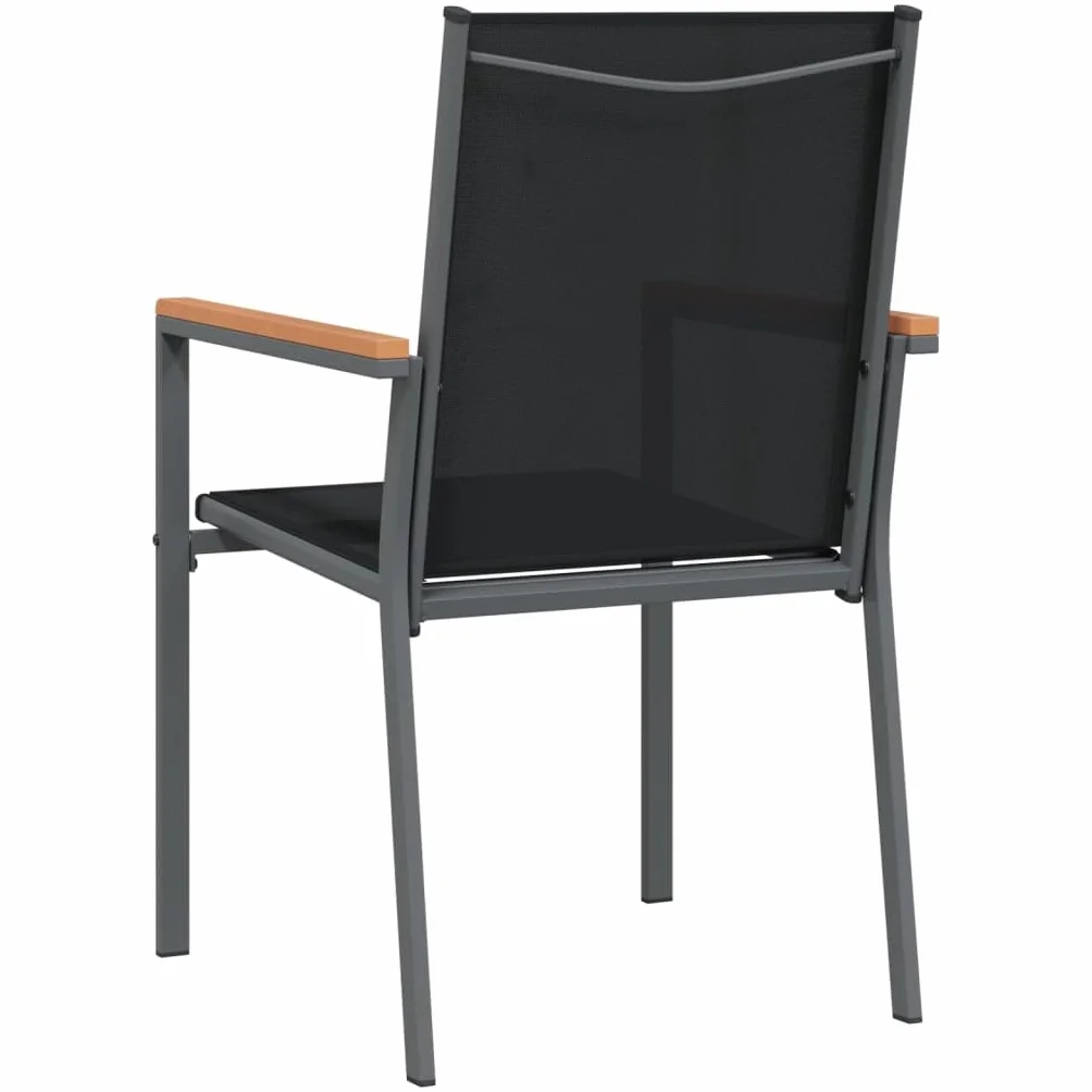 vidaXL Sedie da Giardino 2 pz Nere 55x61,5x90 cm Textilene e Acciaio