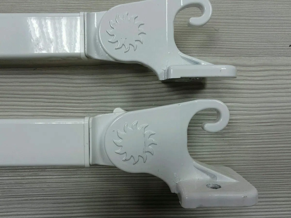 Braccetti per tenda da sole a Caduta 50/60/70 cm Fissaggio Ringhiera o Muretto Bianco