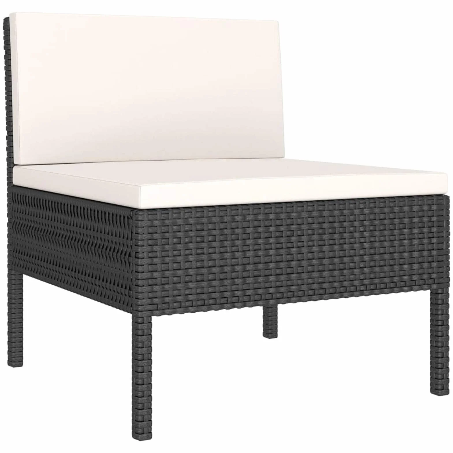 6pz Set Divano Giardino per Esterno, Divano da Esterno, Salotto da Giardino, Divano Rattan, Divani da Giardino, Set Salotto da Esterno con Cuscini in Polyrattan Nero