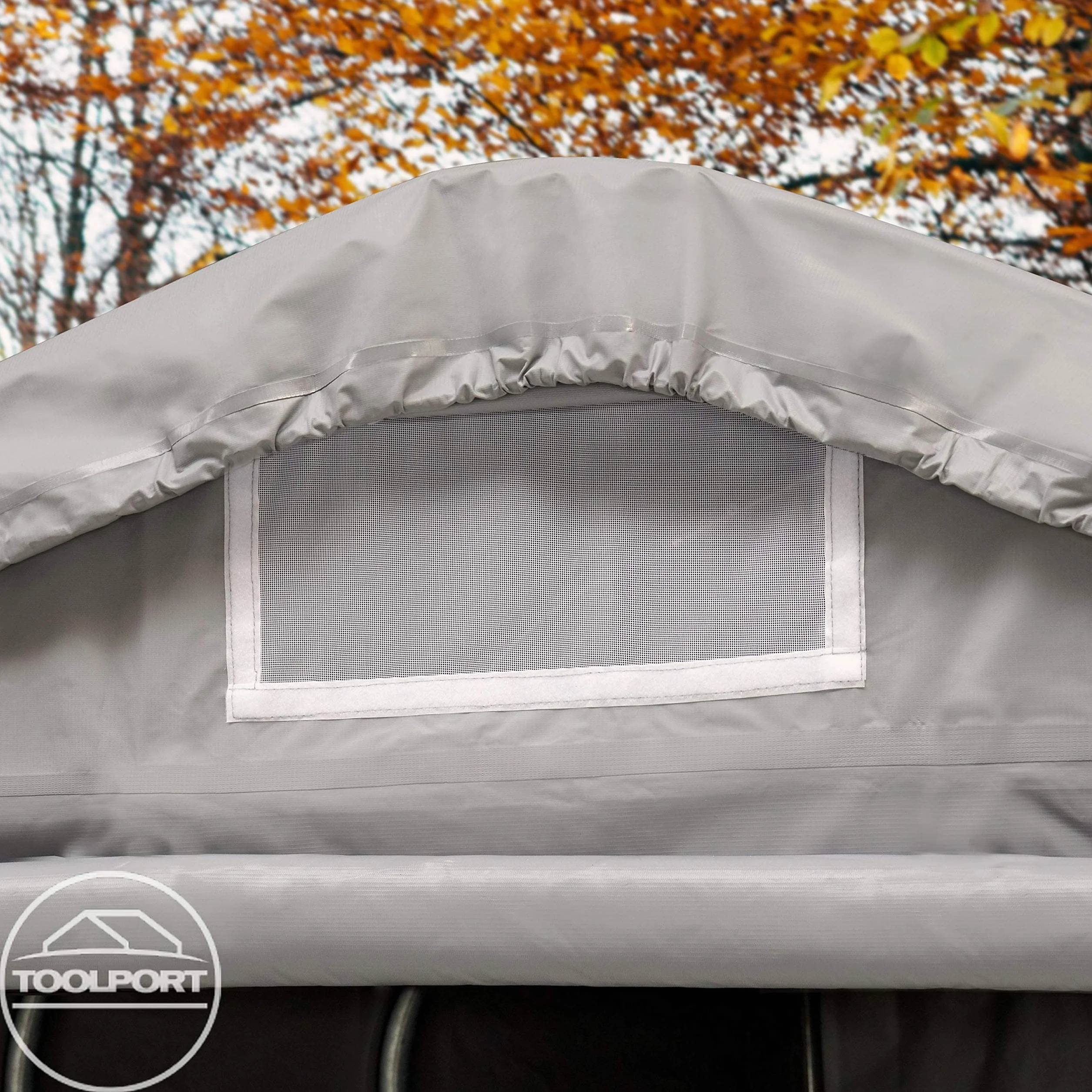 TOOLPORT Tenda Garage 2,4x3,6m PVC 550 g/m² Acciaio Grigio