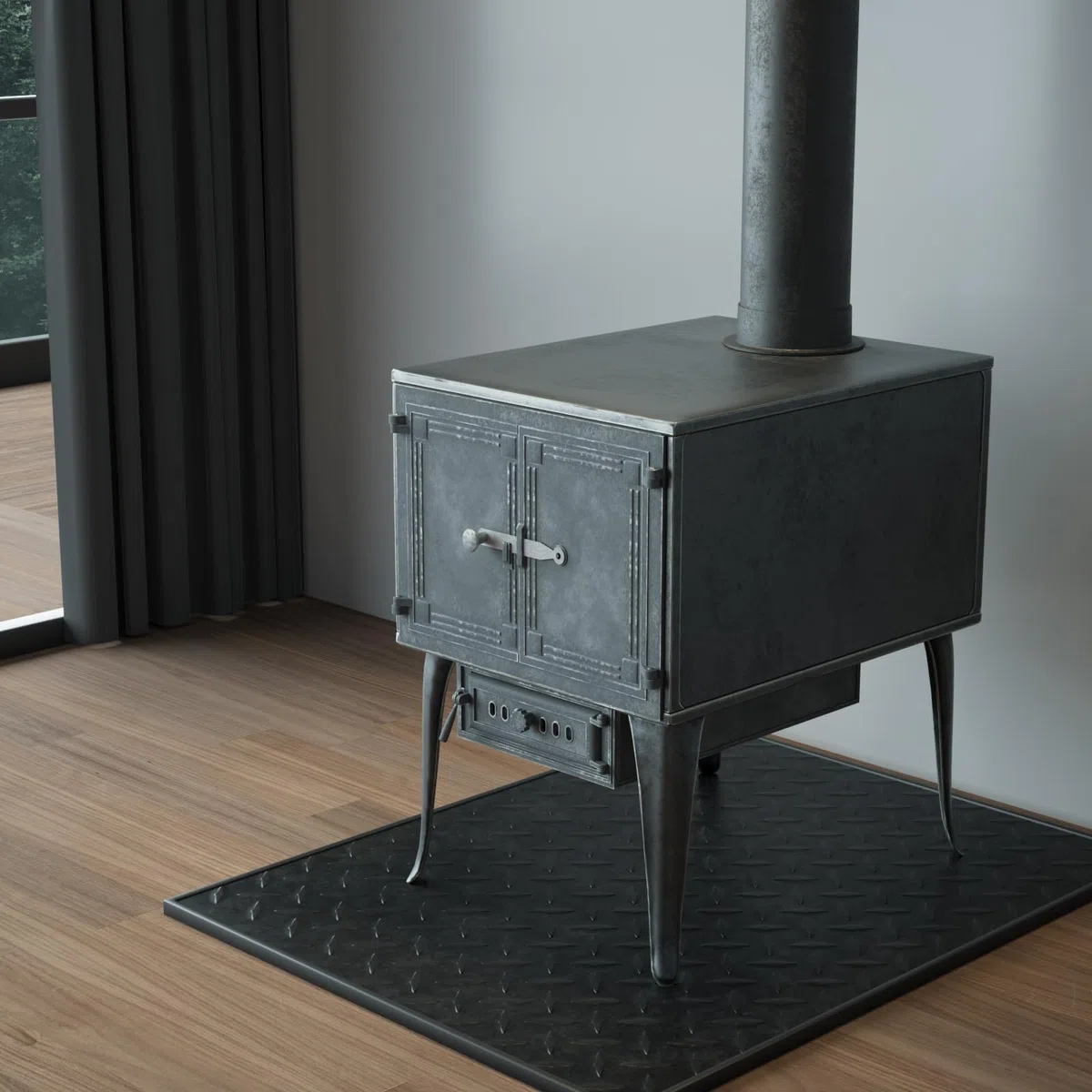 Porta per forno a legna in ghisa 48 x 33 cm per forno pizza e forno a pietra