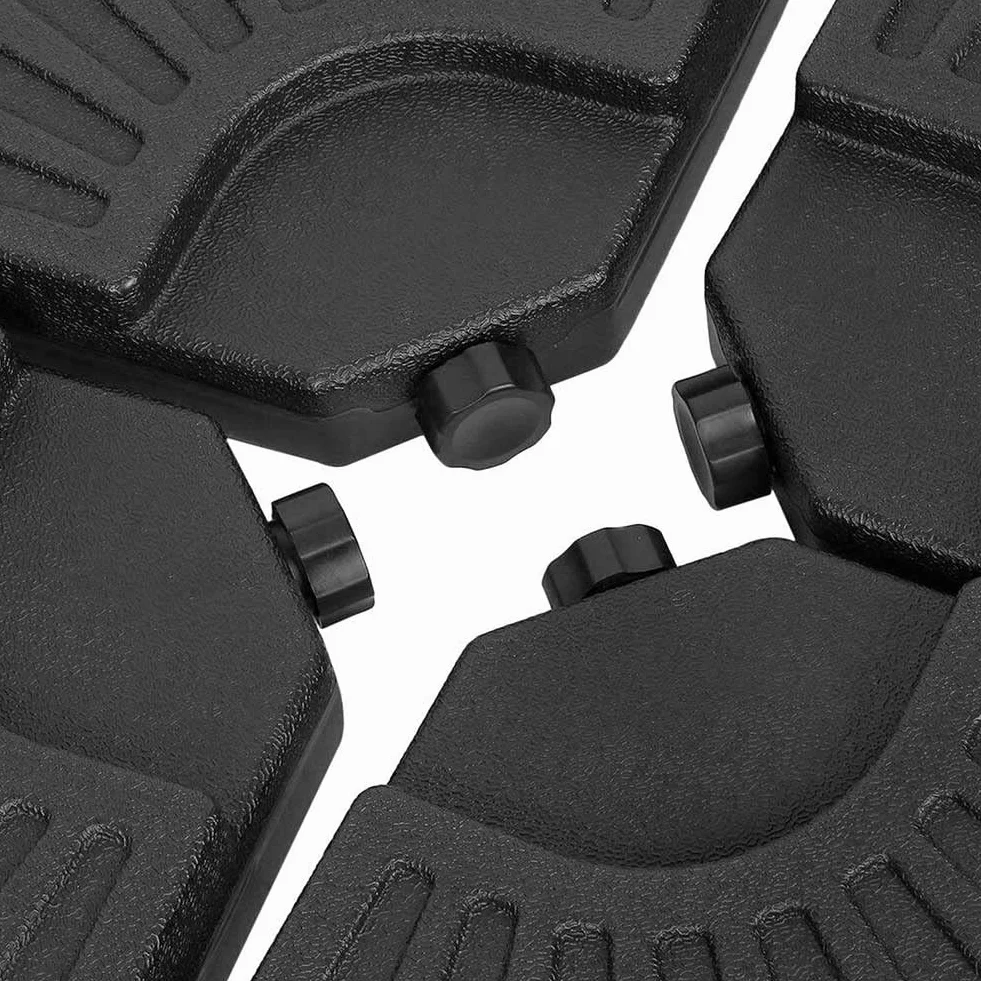BAKAJI Set 4 Supporto Pesi Ombrellone Riempibile Palo da Giardino in Plastica Resistente Intemperie per Esterno da Riempire con Sabbia o Acqua Base Adatti per Ombrelloni con Base a Croce
