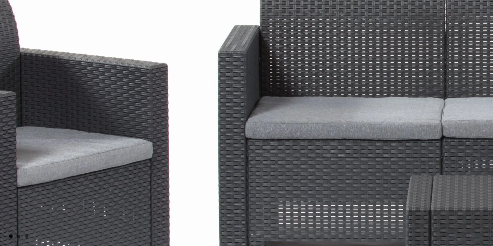 Bica Nebraska Salottino 5 Posti Set Antracite 338 x 155 x 79 cm