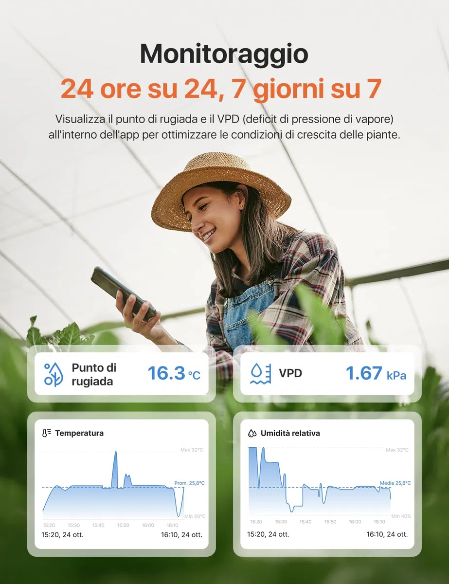 X-Sense Wi-Fi Igrometro Umidità degli Interni con Stazione Base SBS50, Termoigrometro Intelligente con Schermo LCD, Monitoraggio Remoto e Controllo App, Modello STH0A41