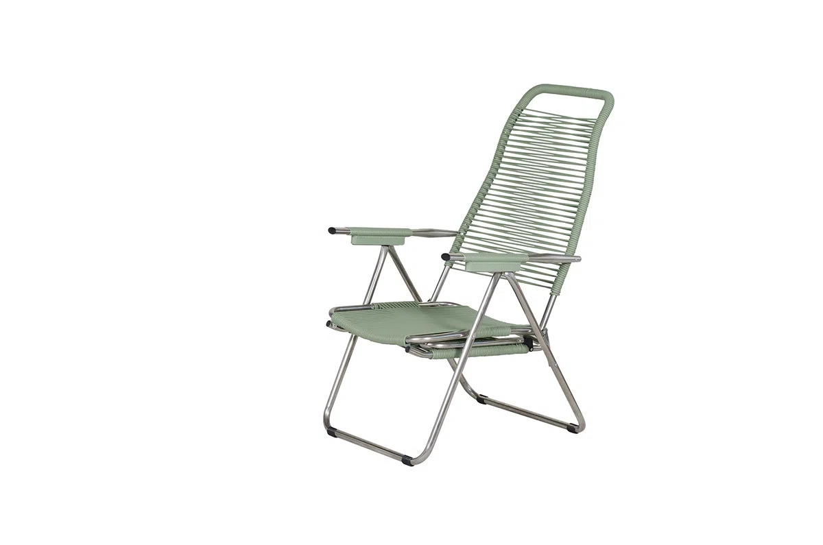 Fiam Spaghetti Poltrona Relax Cordonata Da Esterno Telaio Alluminio PVC Sage Green