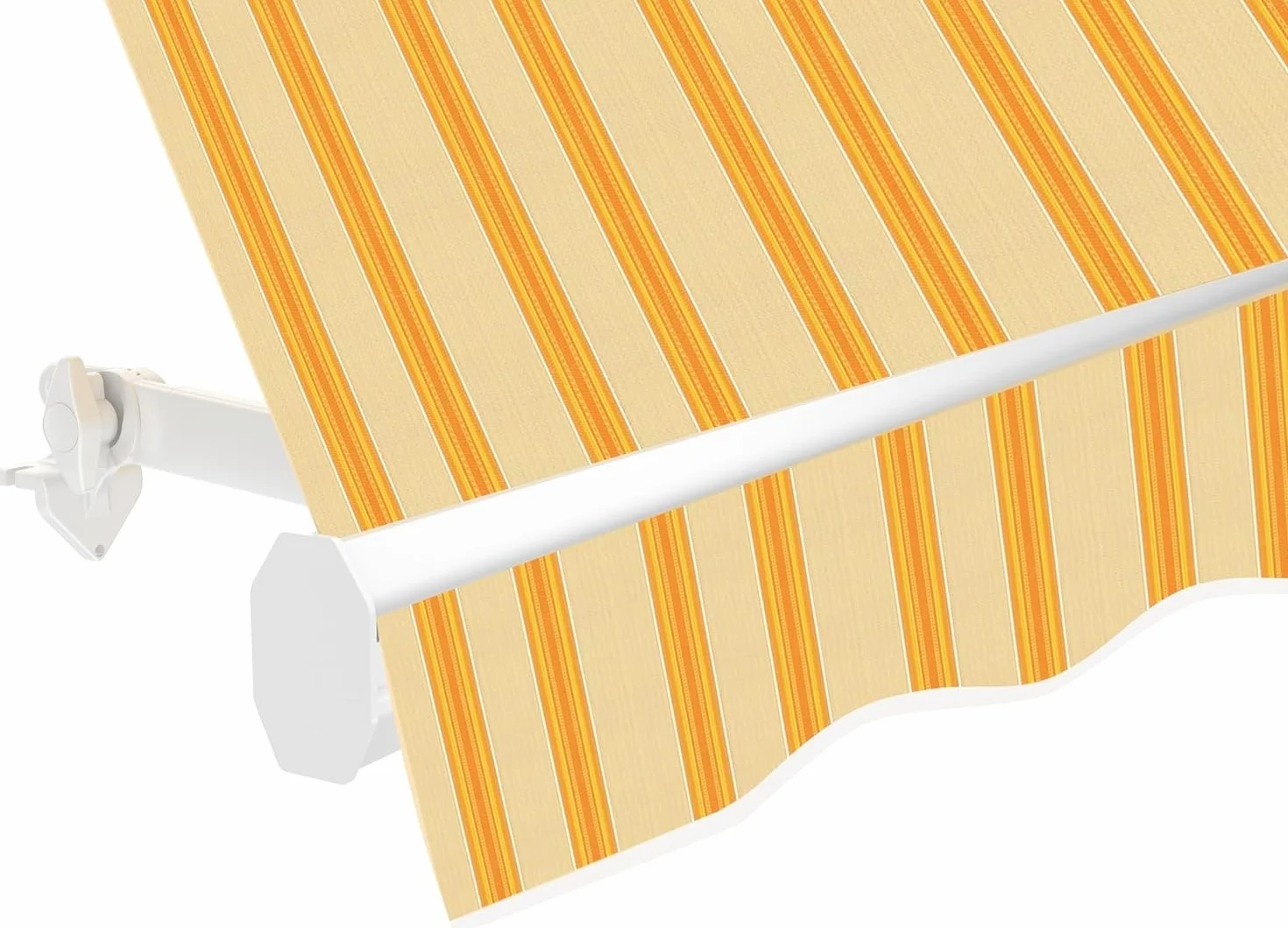 Tenda da sole Cassonata a Caduta in Alluminio Balcone Finestra Soffitto Parete Bracci Telo Poliestere 280gr/MQ Impermeabile GIALLO BEIGE L200xP250CM
