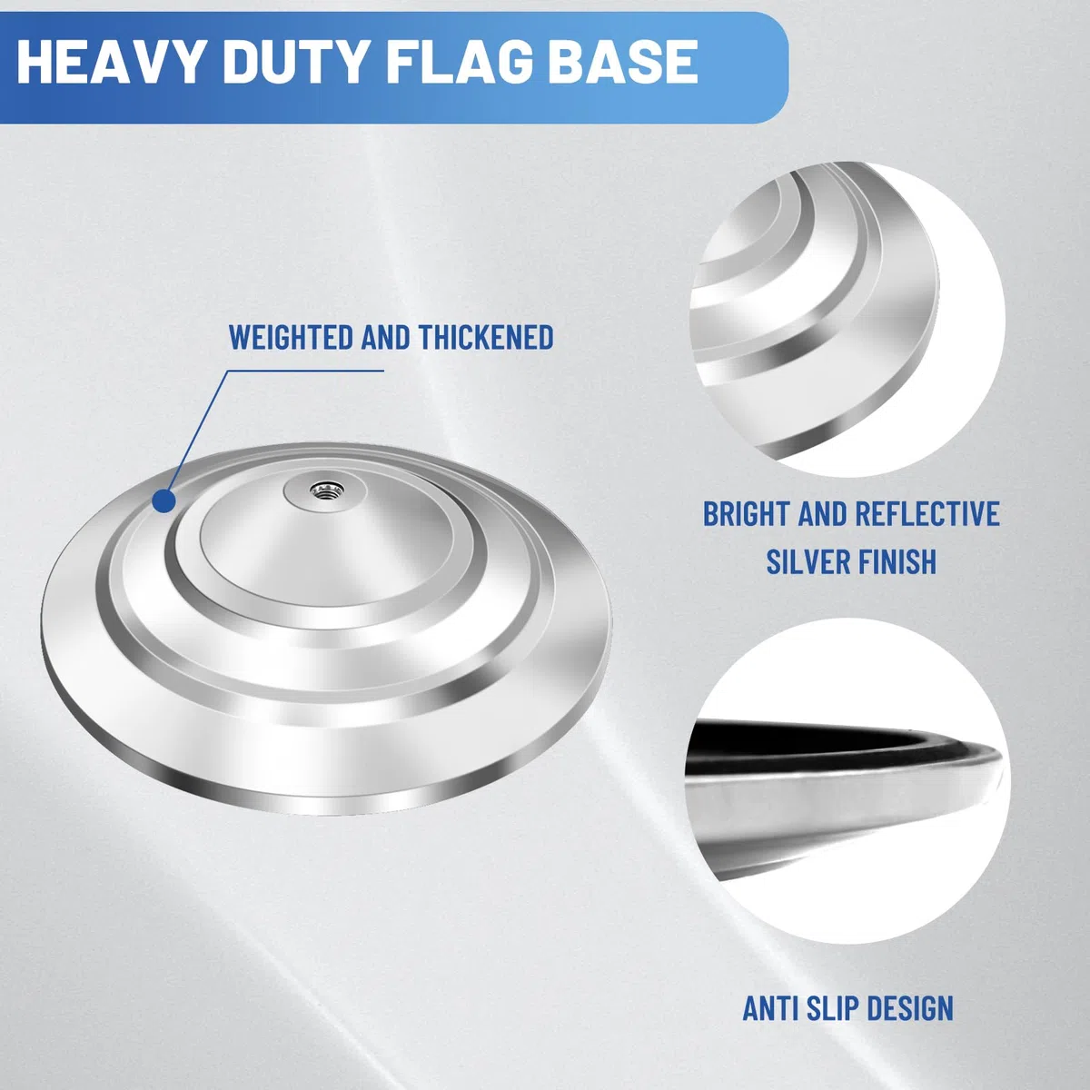 Kit asta bandiera da interni in acciaio inox, altezza 200-252 cm, base ponderata