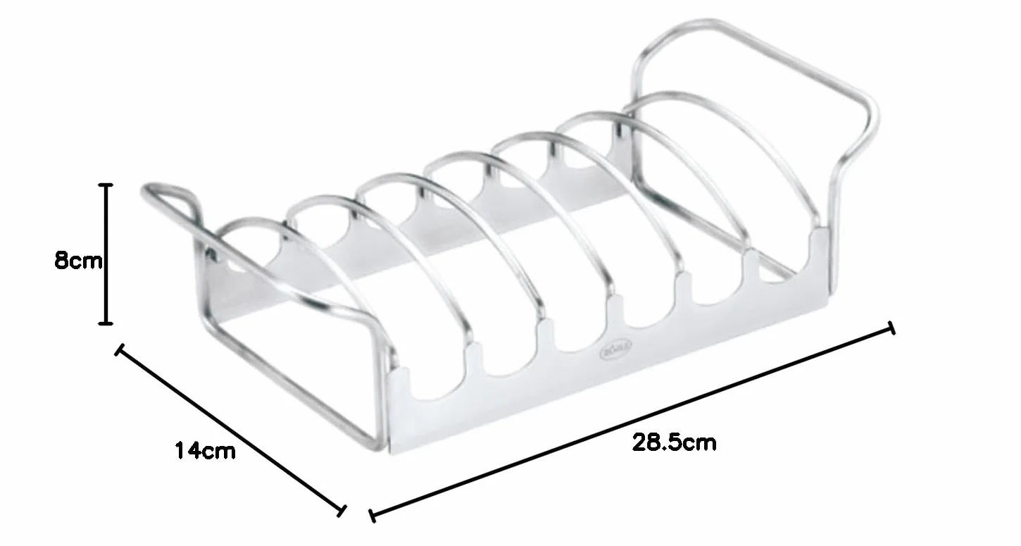 RÖSLE Piccola Griglia per Arrosti e Costine, Accessorio per la Preparazione di Costine e Arrosti Sul Barbecue a Gas e a Carbone, Acciaio Inox 18/10, Compatibile con Forno e Lavastoviglie
