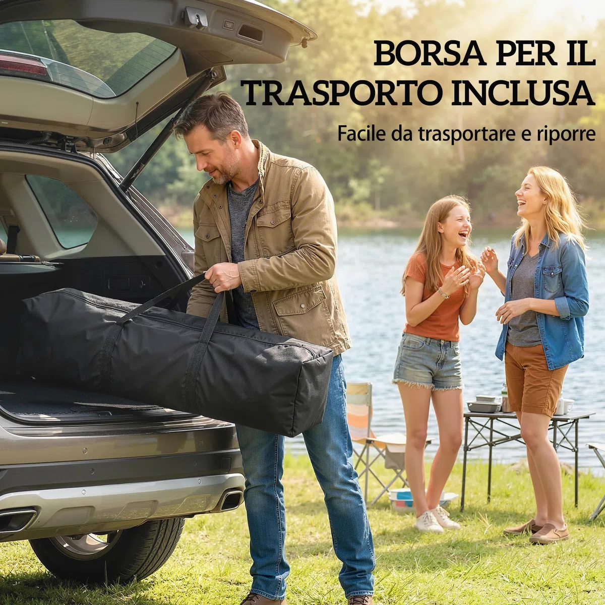 Outsunny Gazebo Pieghevole 3x3m Pop Up con Parete Laterale, Altezza Regolabile, UV50+, Beige