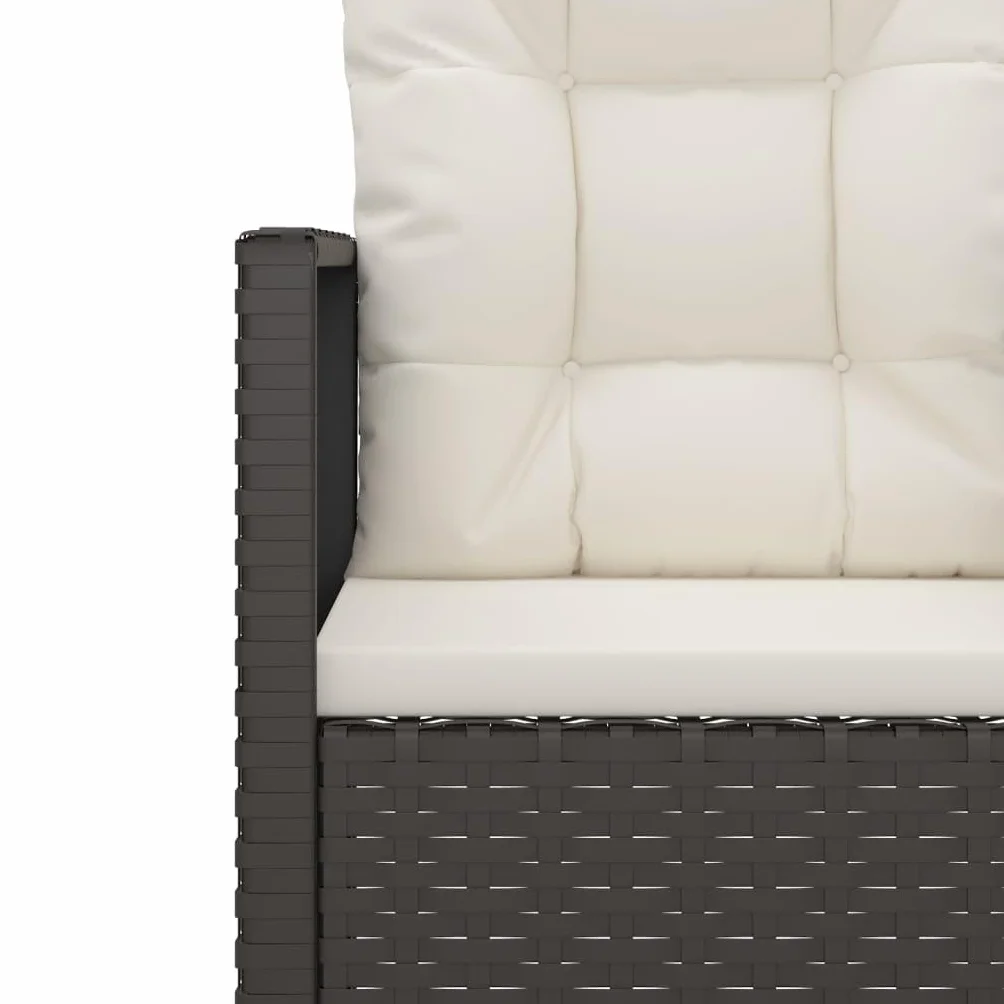vidaXL Poltrona da Giardino con Cuscini Nera in Polyrattan